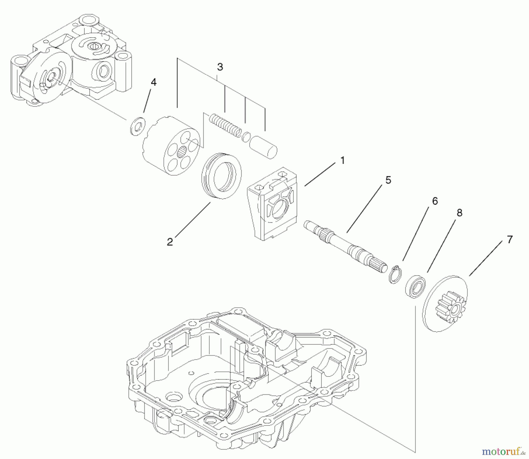  Toro Neu Mowers, Lawn & Garden Tractor Seite 1 74590 (190-DH) - Toro 190-DH Lawn Tractor, 2001 (210000001-210999999) MOTOR SHAFT ASSEMBLY