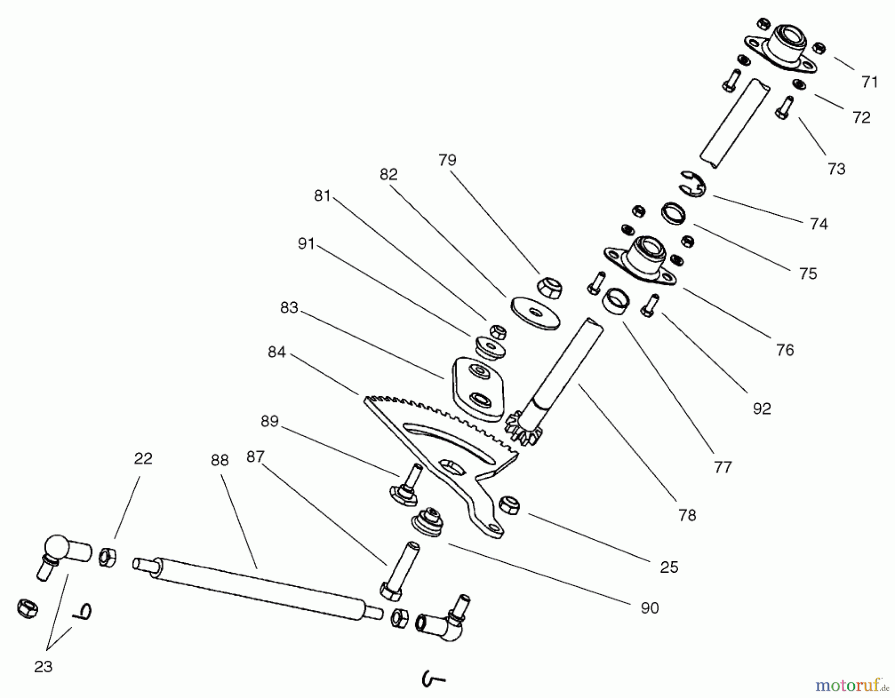  Toro Neu Mowers, Lawn & Garden Tractor Seite 1 74590 (190-DH) - Toro 190-DH Lawn Tractor, 2001 (210000001-210999999) STEERING ASSEMBLY