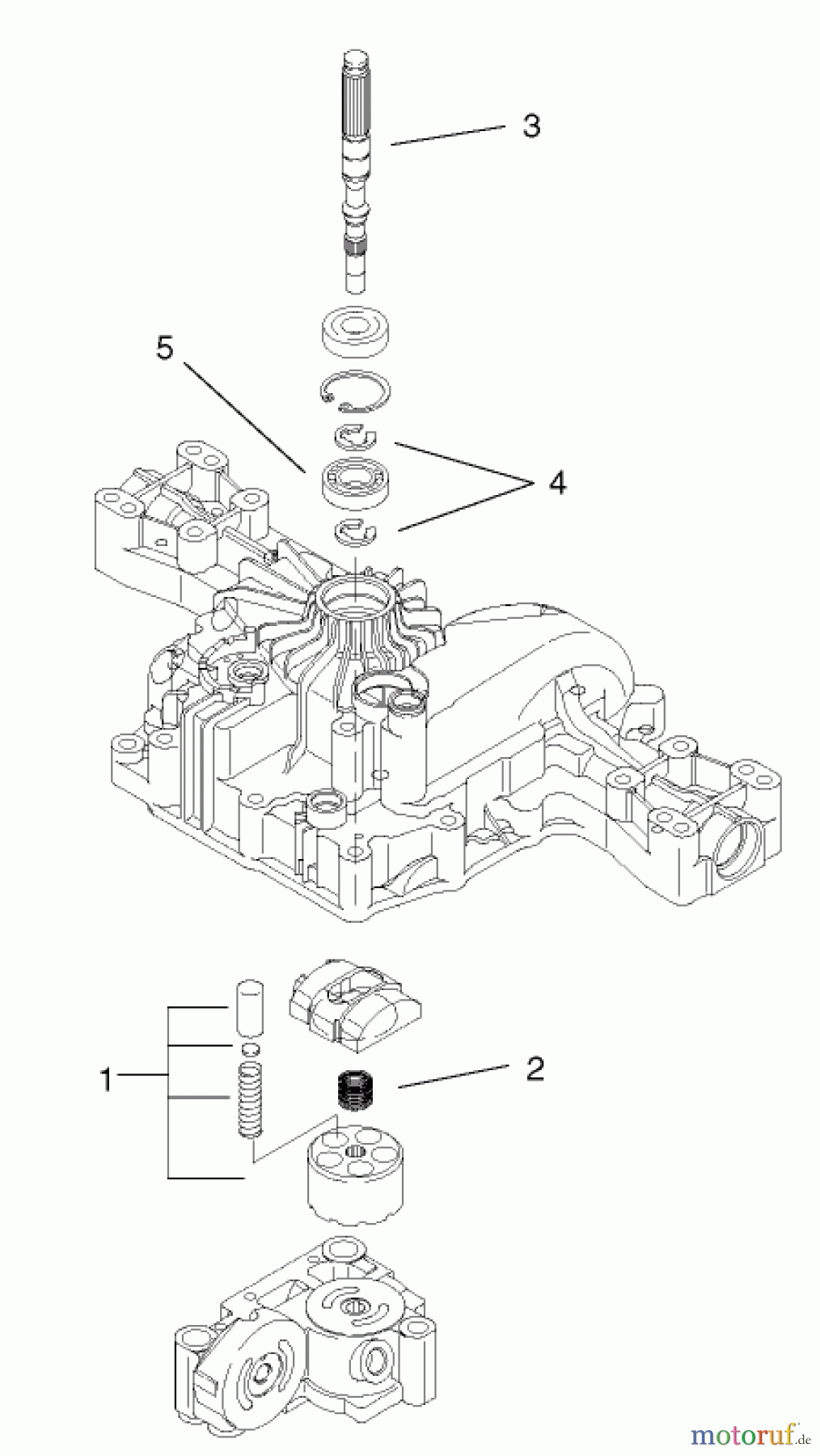  Toro Neu Mowers, Lawn & Garden Tractor Seite 1 74590 (190-DH) - Toro 190-DH Lawn Tractor, 2002 (220000001-220999999) PUMP SHAFT ASSEMBLY