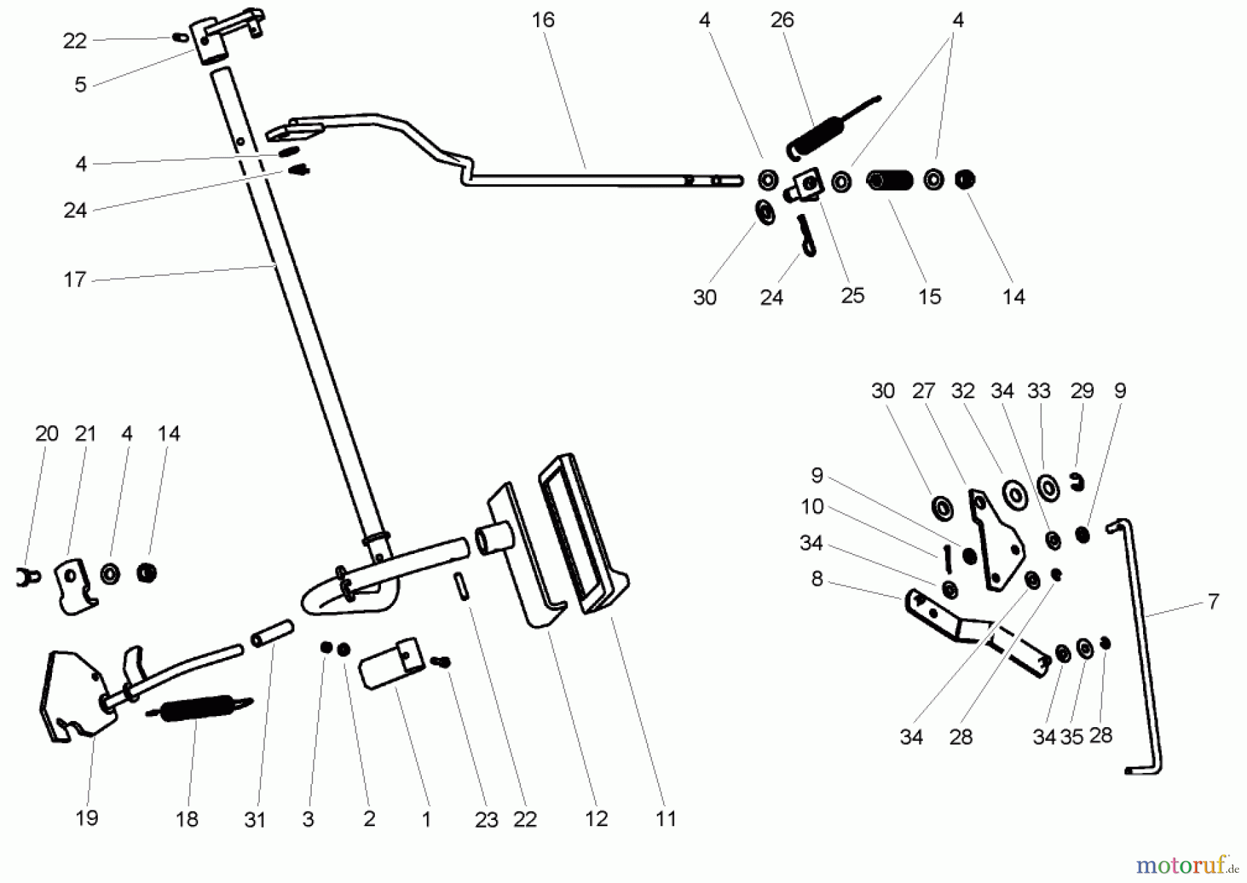  Toro Neu Mowers, Lawn & Garden Tractor Seite 1 74590 (190-DH) - Toro 190-DH Lawn Tractor, 2004 (240000001-240999999) BRAKE AND BYPASS ASSEMBLY