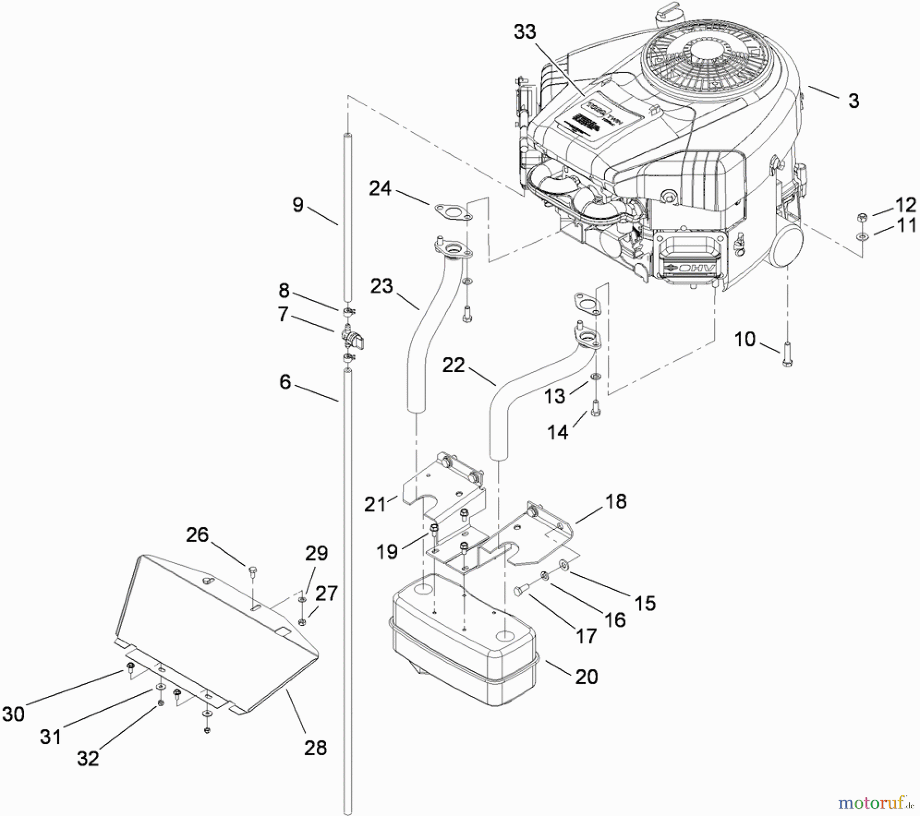  Toro Neu Mowers, Lawn & Garden Tractor Seite 1 74592 (DH 220) - Toro DH 220 Lawn Tractor, 2008 (280000001-280000528) ENGINE ASSEMBLY