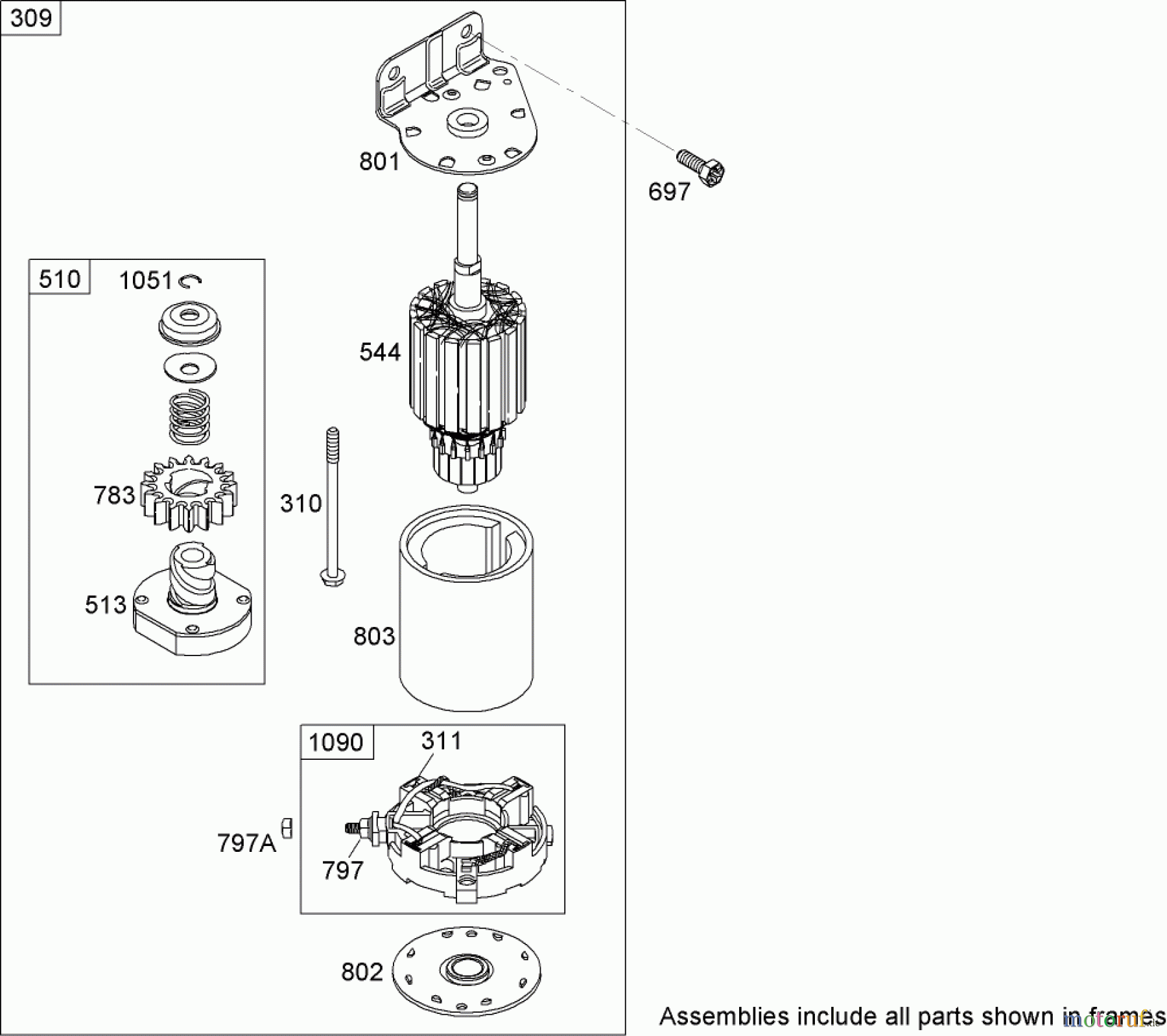  Toro Neu Mowers, Lawn & Garden Tractor Seite 1 74592 (DH 220) - Toro DH 220 Lawn Tractor, 2008 (280000001-280000528) STARTER MOTOR ASSEMBLY BRIGGS AND STRATTON 441677-0136-E1