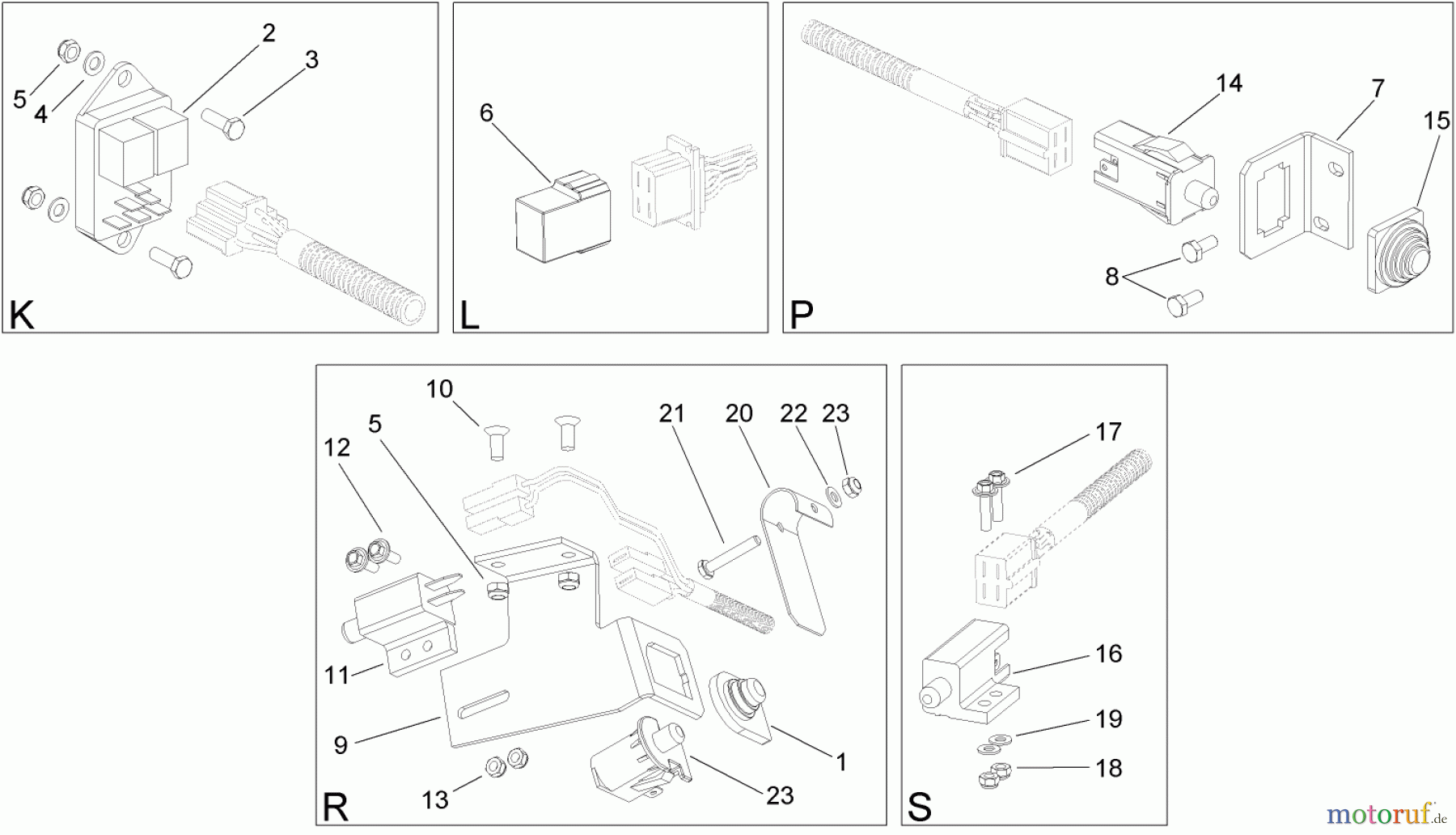  Toro Neu Mowers, Lawn & Garden Tractor Seite 1 74593 (DH 220) - Toro DH 220 Lawn Tractor, 2009 (290000001-290999999) ELECTRICAL SWITCH ASSEMBLY NO. 3