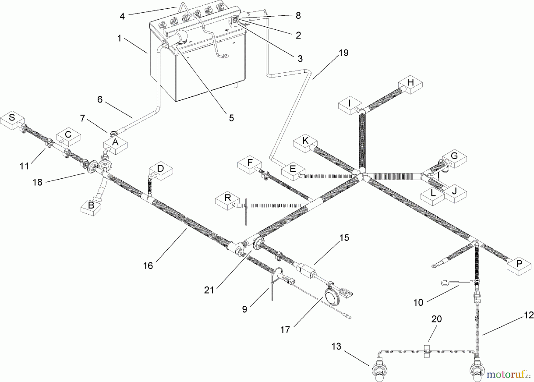  Toro Neu Mowers, Lawn & Garden Tractor Seite 1 74593 (DH 220) - Toro DH 220 Lawn Tractor, 2009 (290000001-290999999) HARNESS ASSEMBLY