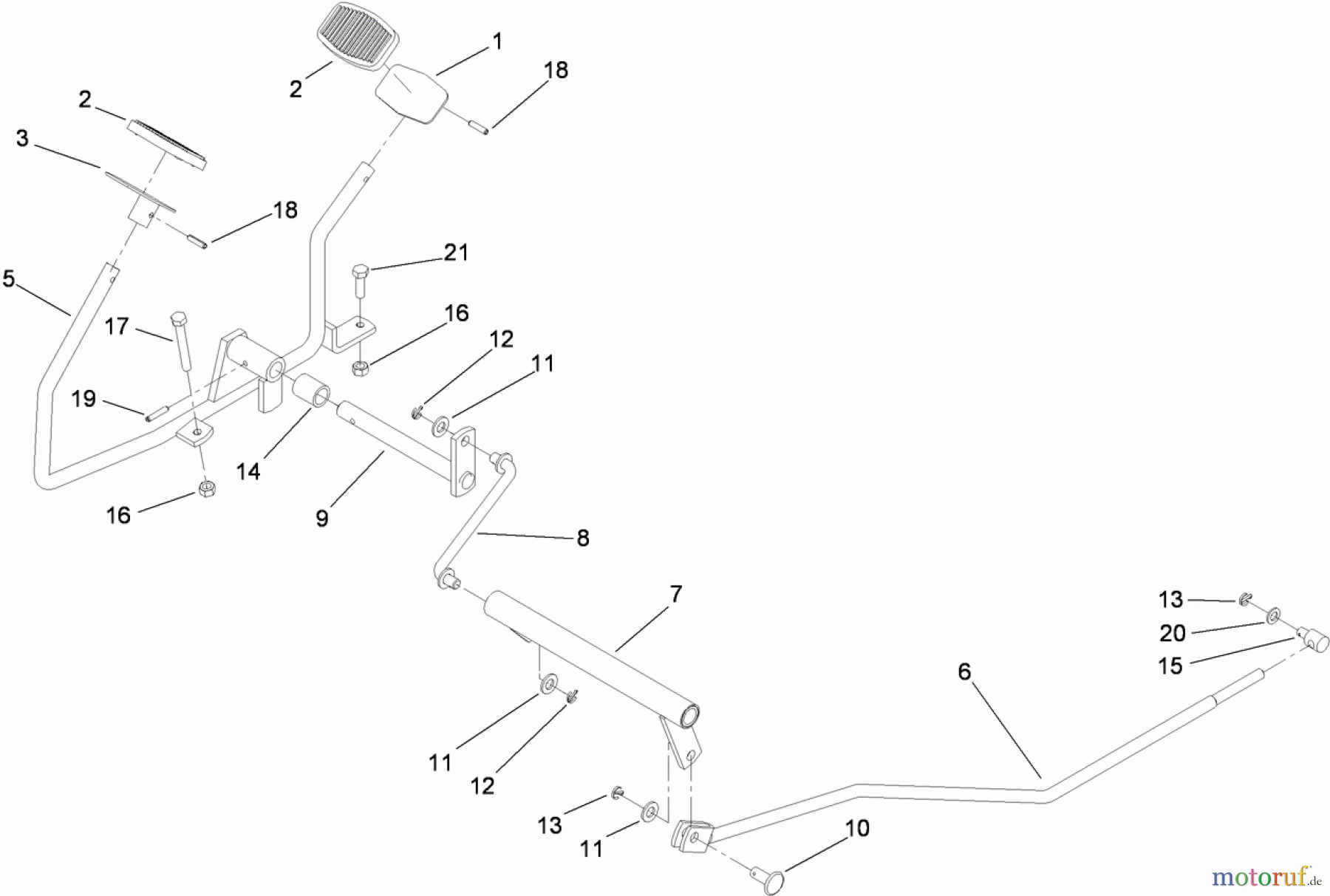  Toro Neu Mowers, Lawn & Garden Tractor Seite 1 74593 (DH 220) - Toro DH 220 Lawn Tractor, 2009 (290000001-290999999) OPERATION - TRAVEL PEDAL ASSEMBLY