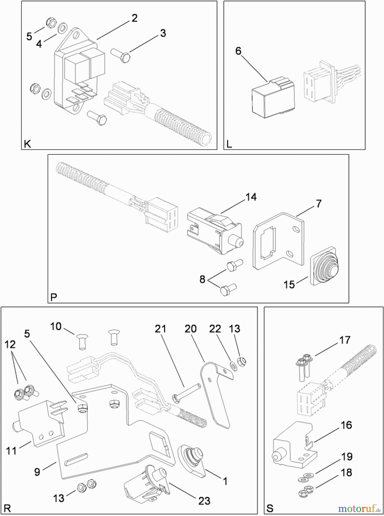  Toro Neu Mowers, Lawn & Garden Tractor Seite 1 74593 (DH 220) - Toro DH 220 Lawn Tractor, 2010 (310000001-310999999) ELECTRICAL SWITCH ASSEMBLY NO. 3