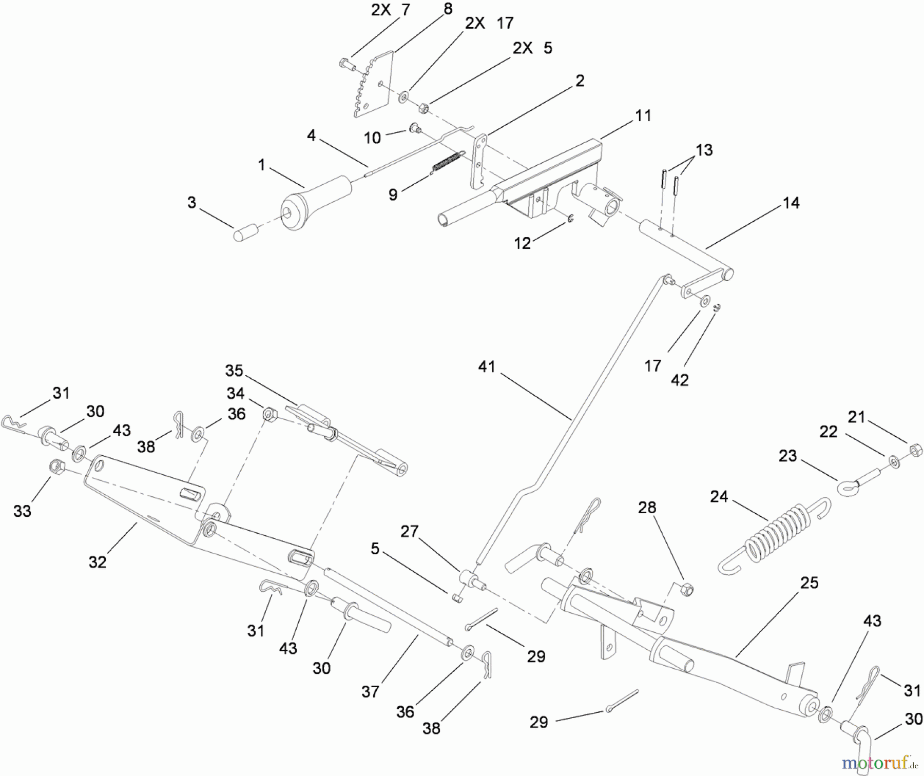  Toro Neu Mowers, Lawn & Garden Tractor Seite 1 74593 (DH 220) - Toro DH 220 Lawn Tractor, 2010 (310000001-310999999) MOWER LIFT ASSEMBLY