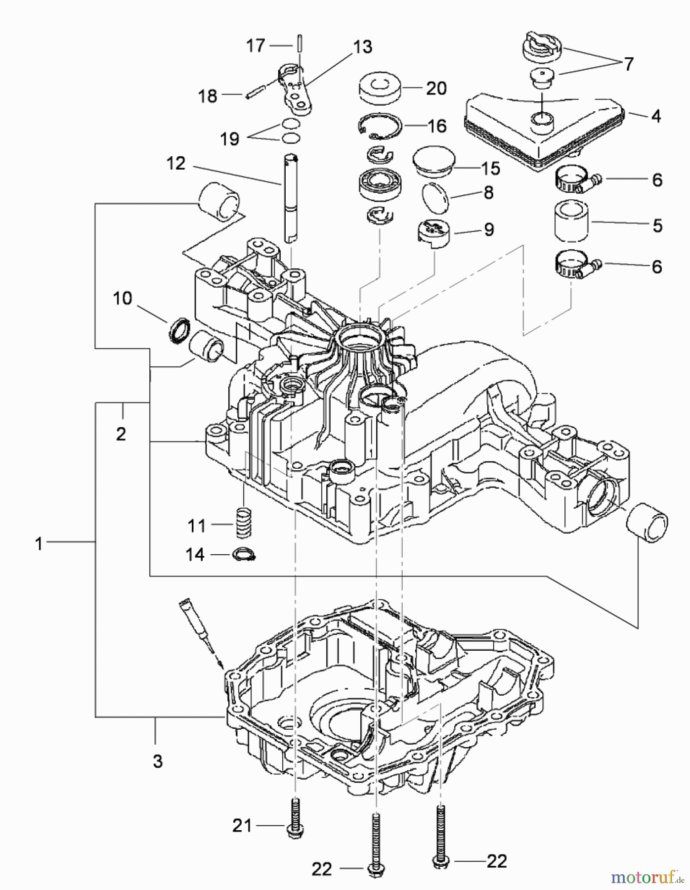  Toro Neu Mowers, Lawn & Garden Tractor Seite 1 74593 (DH 220) - Toro DH 220 Lawn Tractor, 2010 (310000001-310999999) TRANSAXLE CASE ASSEMBLY TRANSMISSION ASSEMBLY NO. 114-3155