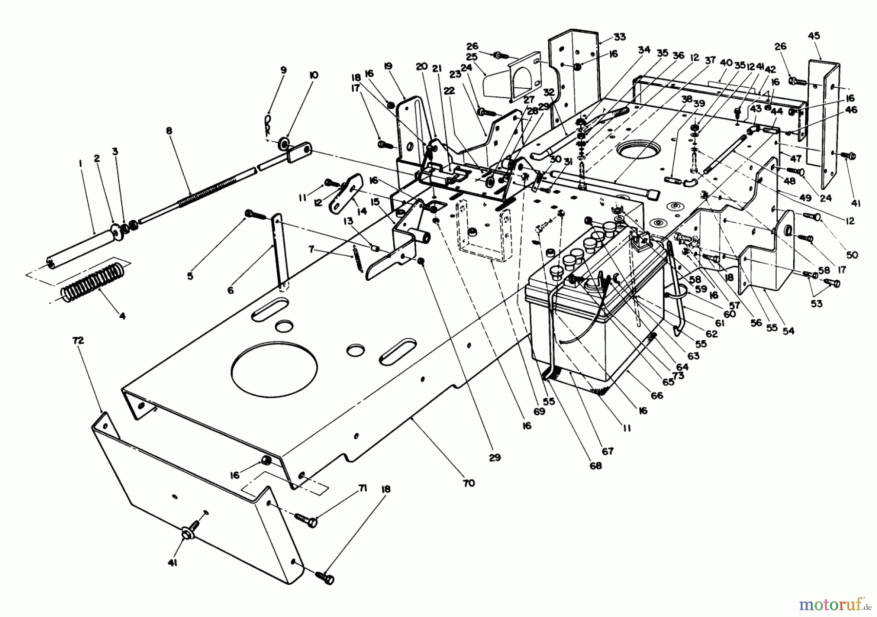  Toro Neu Mowers, Rear-Engine Rider 55600 - Toro HMR-1200, 1989 (9000001-9999999) FRAME ASSEMBLY