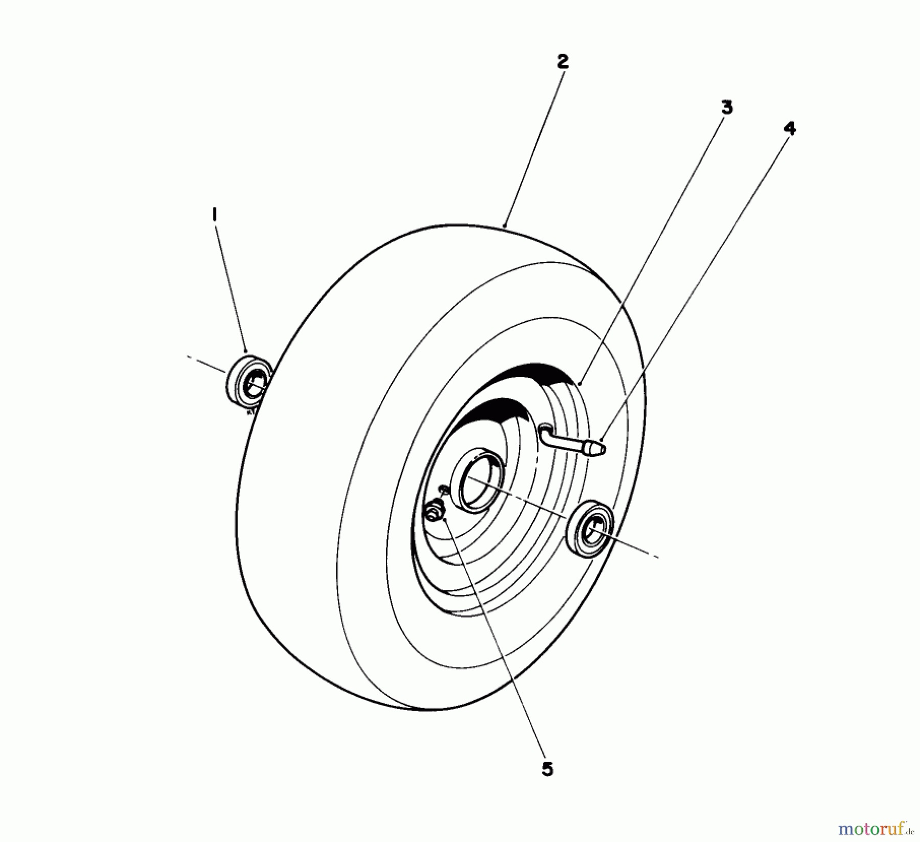  Toro Neu Mowers, Rear-Engine Rider 55600 - Toro HMR-1200, 1989 (9000001-9999999) FRONT WHEEL & TIRE ASSEMBLY