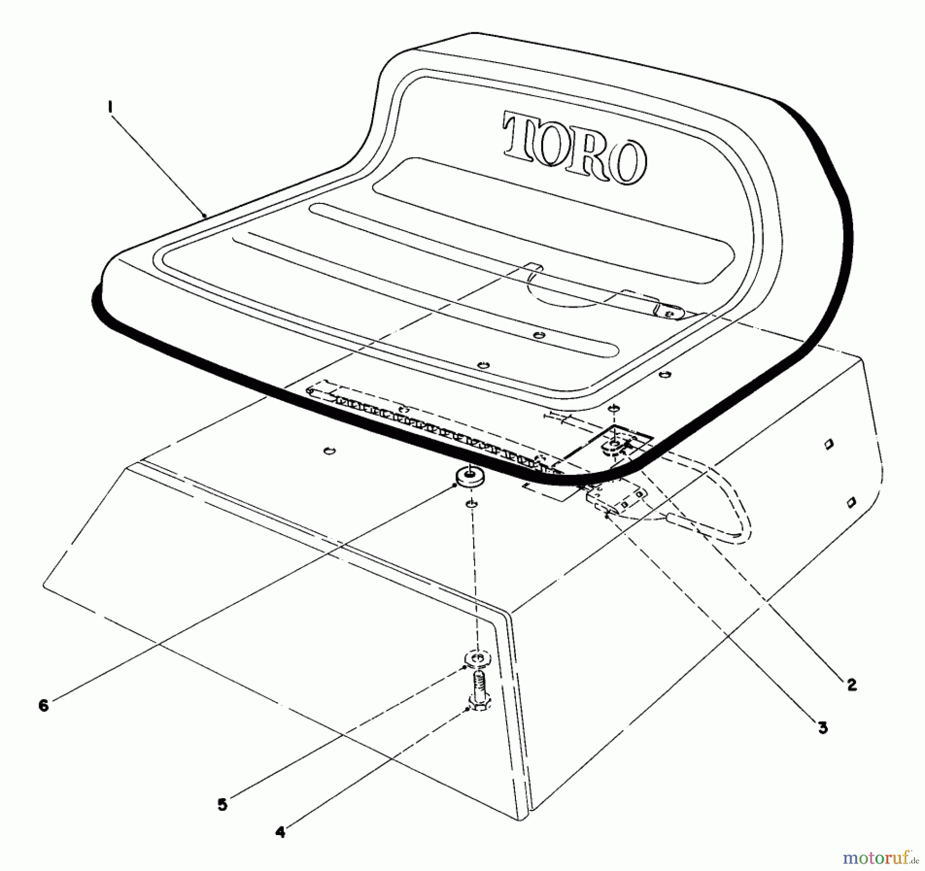  Toro Neu Mowers, Rear-Engine Rider 56125 (7-25) - Toro 7-25 Rear Engine Rider, 1984 (4000001-4999999) SEAT ASSEMBLY