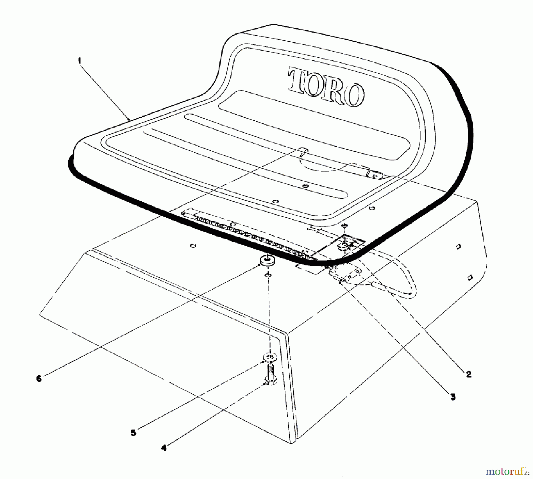  Toro Neu Mowers, Rear-Engine Rider 56125 (7-25) - Toro 7-25 Rear Engine Rider, 1985 (5000001-5999999) SEAT ASSEMBLY