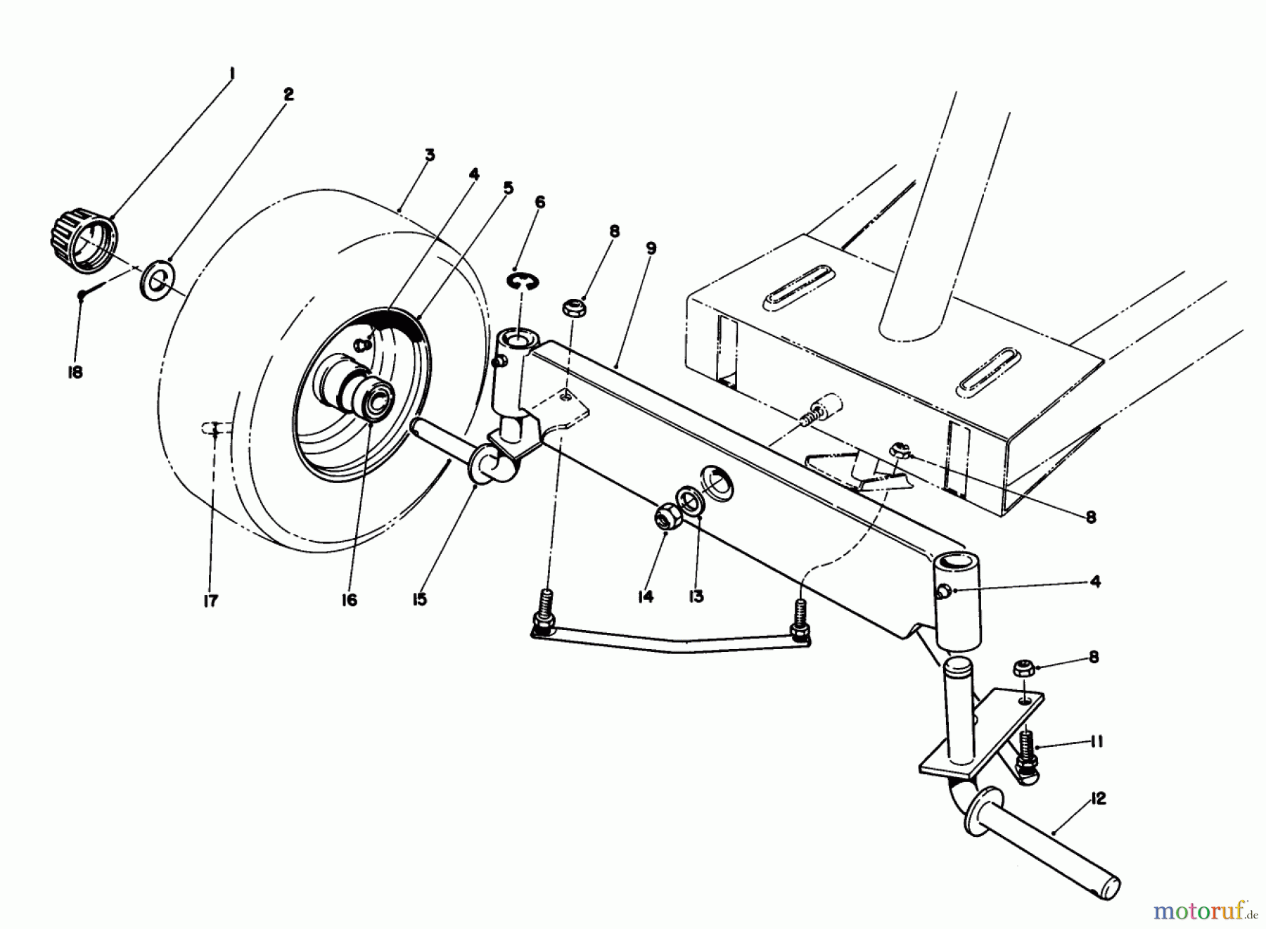  Toro Neu Mowers, Rear-Engine Rider 56132 (8-25) - Toro 8-25 Recycler Rider, 1992 (2000001-2999999) FRONT AXLE ASSEMBLY