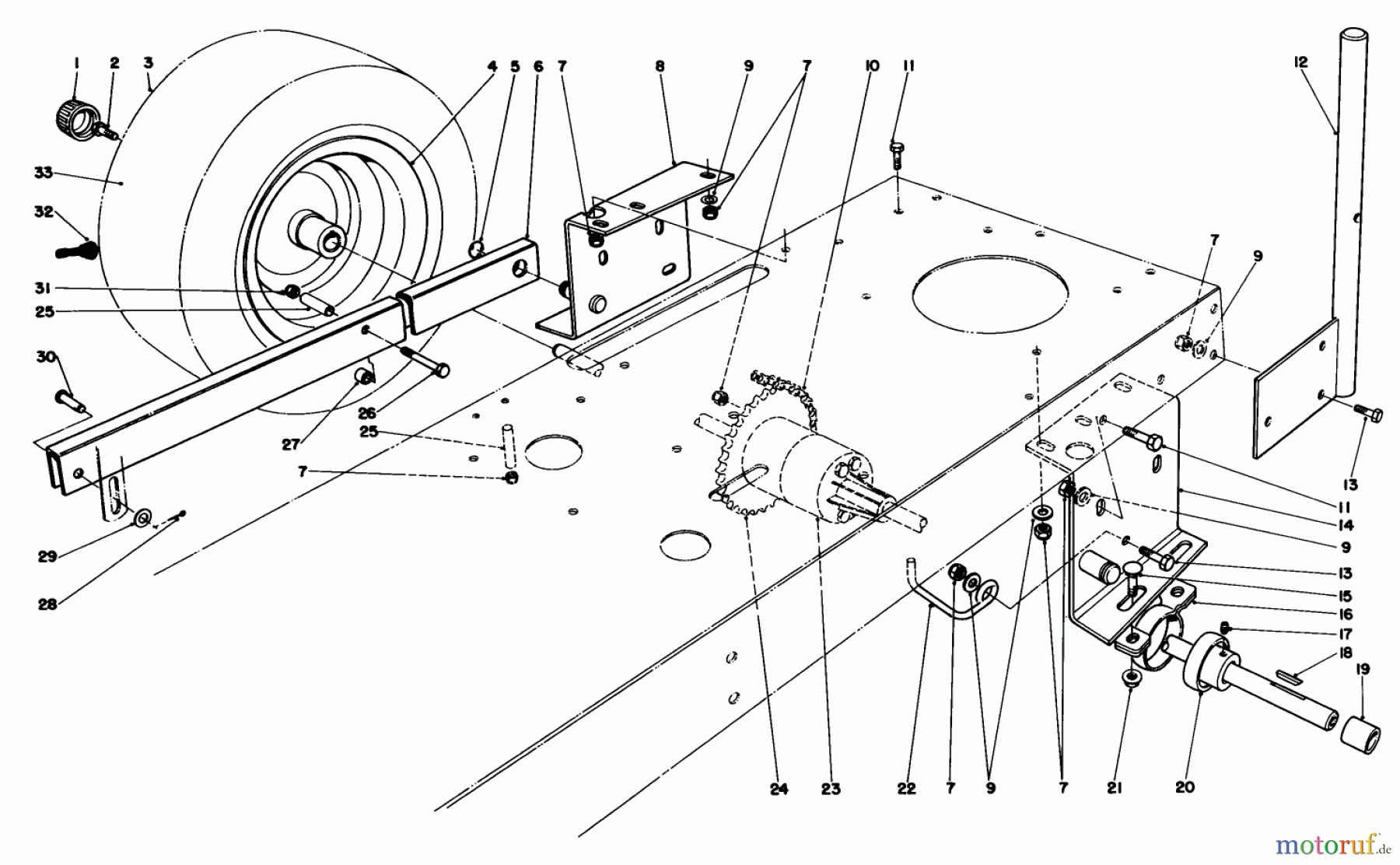  Toro Neu Mowers, Rear-Engine Rider 56145 (8-32) - Toro 8-32 Rear Engine Rider, 1983 (3000001-3999999) REAR AXLE ASSEMBLY