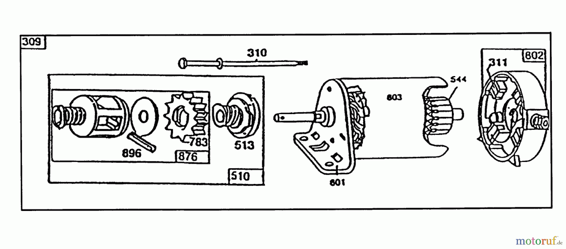  Toro Neu Mowers, Rear-Engine Rider 70040 (8-25) - Toro 8-25 Rear Engine Rider, 1995 (59000001-59999999) STARTER-BRIGGS & STRATTON NO. 195707-0121-01