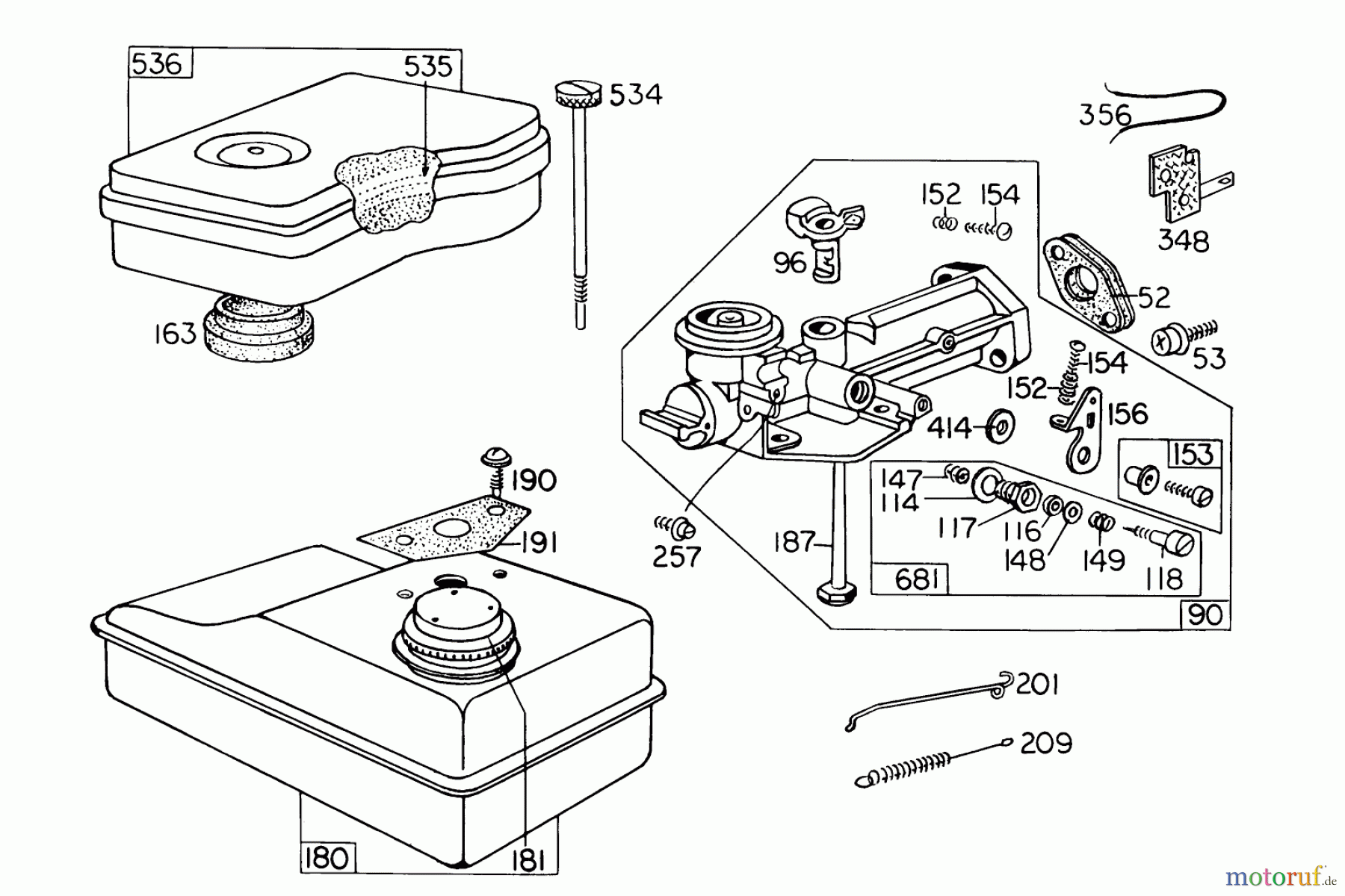  Toro Neu Mowers, Walk-Behind Seite 1 10221 - Toro Sportlawn Lawnmower, 1973 (3000001-3999999) CARBURETOR ASSEMBLY