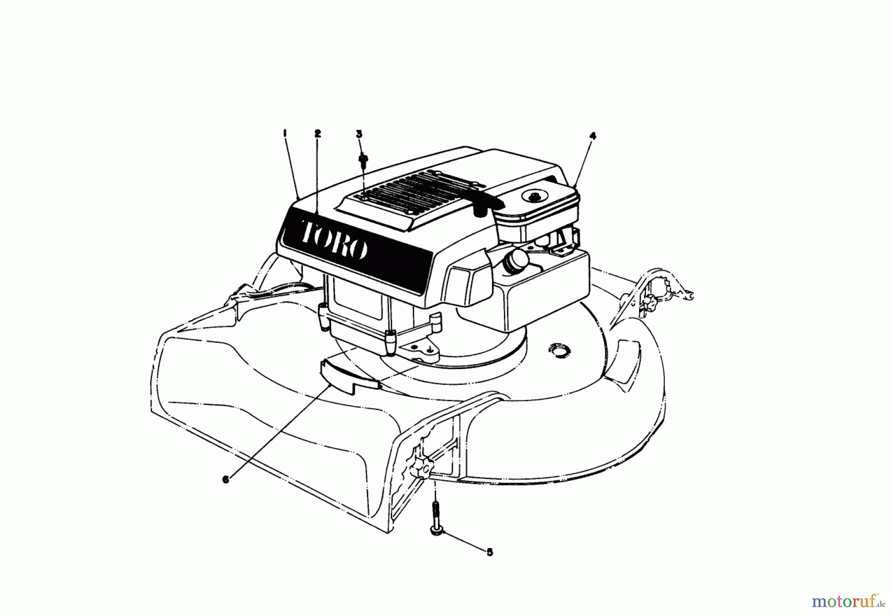  Toro Neu Mowers, Walk-Behind Seite 1 16264 - Toro Whirlwind II Lawnmower, 1977 (7000001-7999999) ENGINE ASSEMBLY MODEL 16035 & 16106