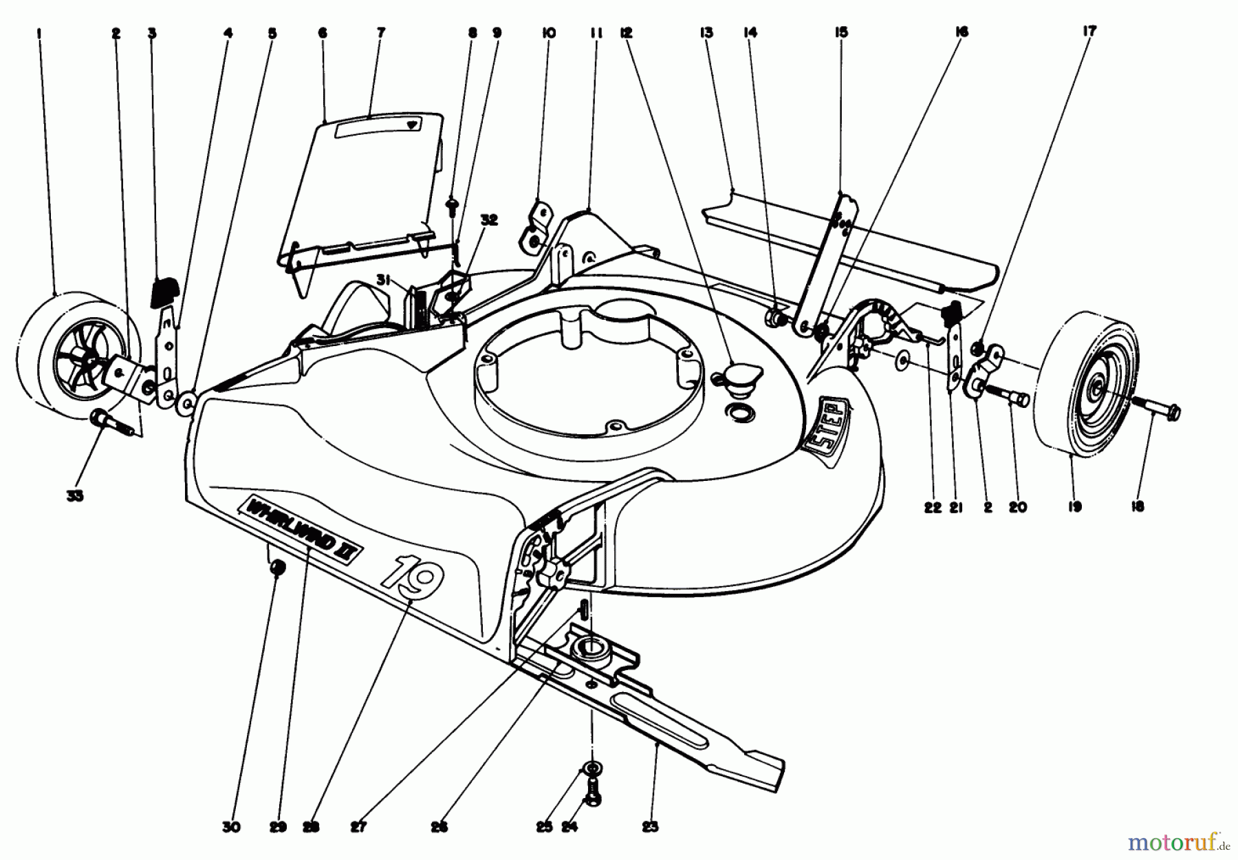  Toro Neu Mowers, Walk-Behind Seite 1 16287 - Toro Whirlwind II Lawnmower, 1978 (8000001-8999999) HOUSING ASSEMBLY MODEL 16067 & 10155