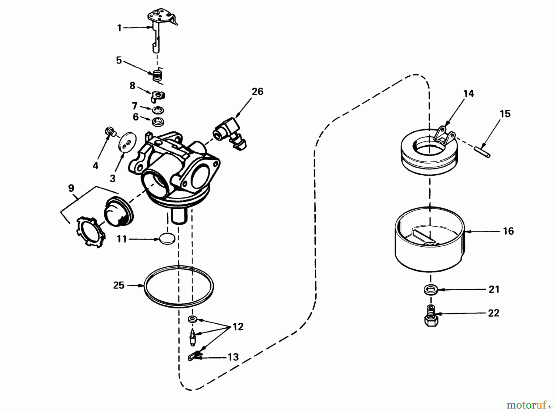  Toro Neu Mowers, Walk-Behind Seite 1 16297 - Toro Lawnmower, 1981 (1000001-1999999) CARBURETOR NO. 632050