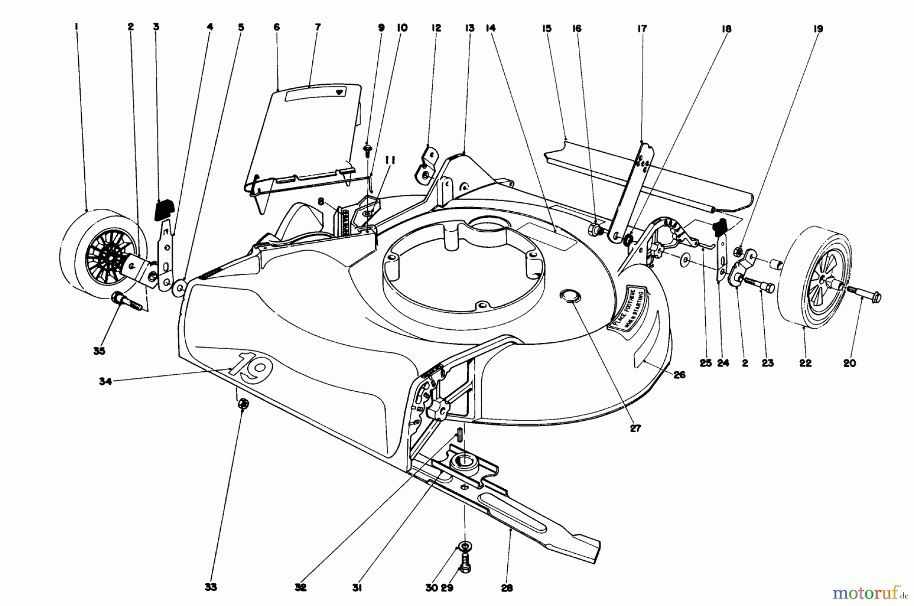  Toro Neu Mowers, Walk-Behind Seite 1 16165 - Toro Lawnmower, 1981 (1000001-1999999) HOUSING ASSEMBLY MODEL 16077 AND 16165