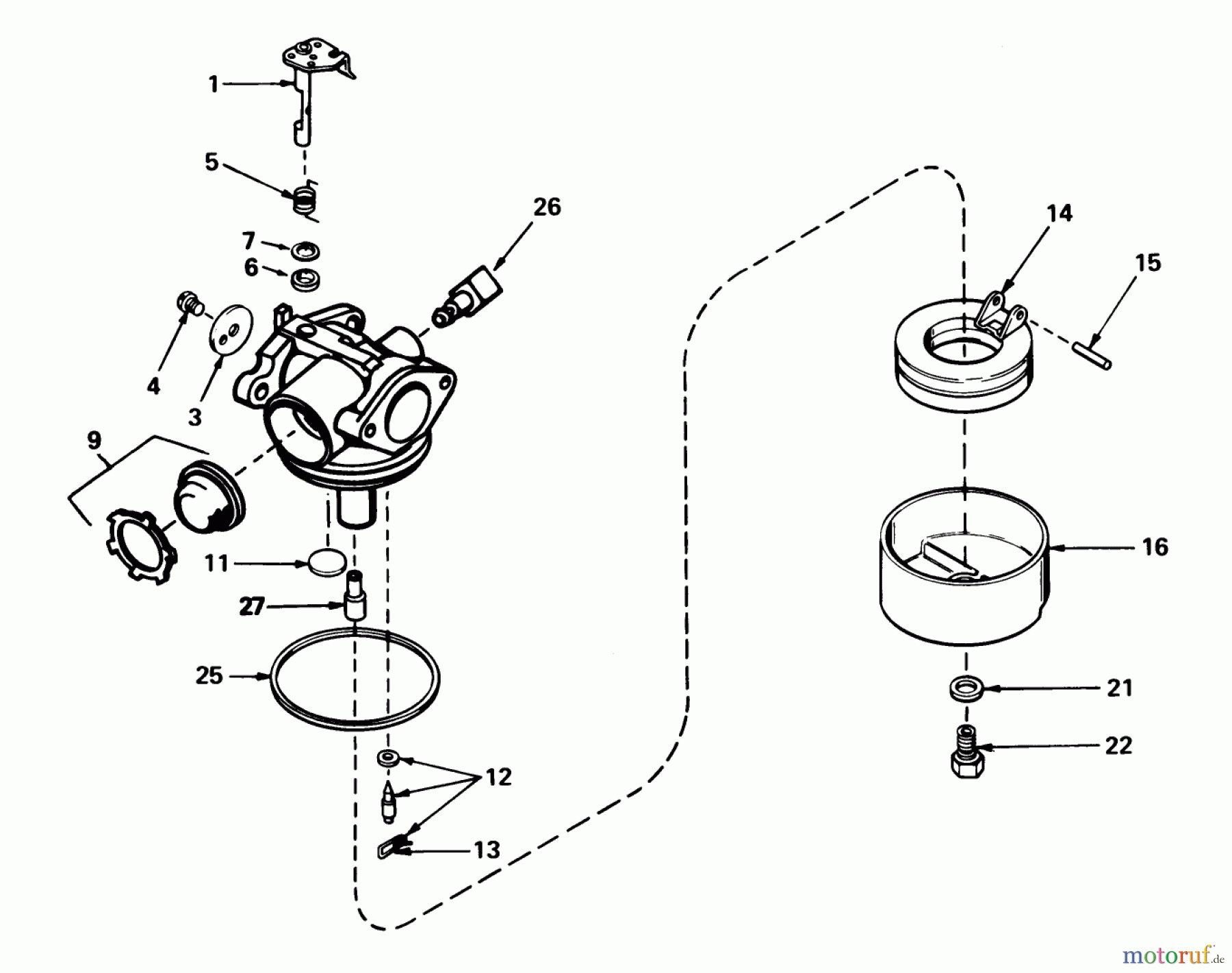  Toro Neu Mowers, Walk-Behind Seite 1 16165 - Toro Lawnmower, 1982 (2000001-2999999) CARBURETOR NO. 632050A