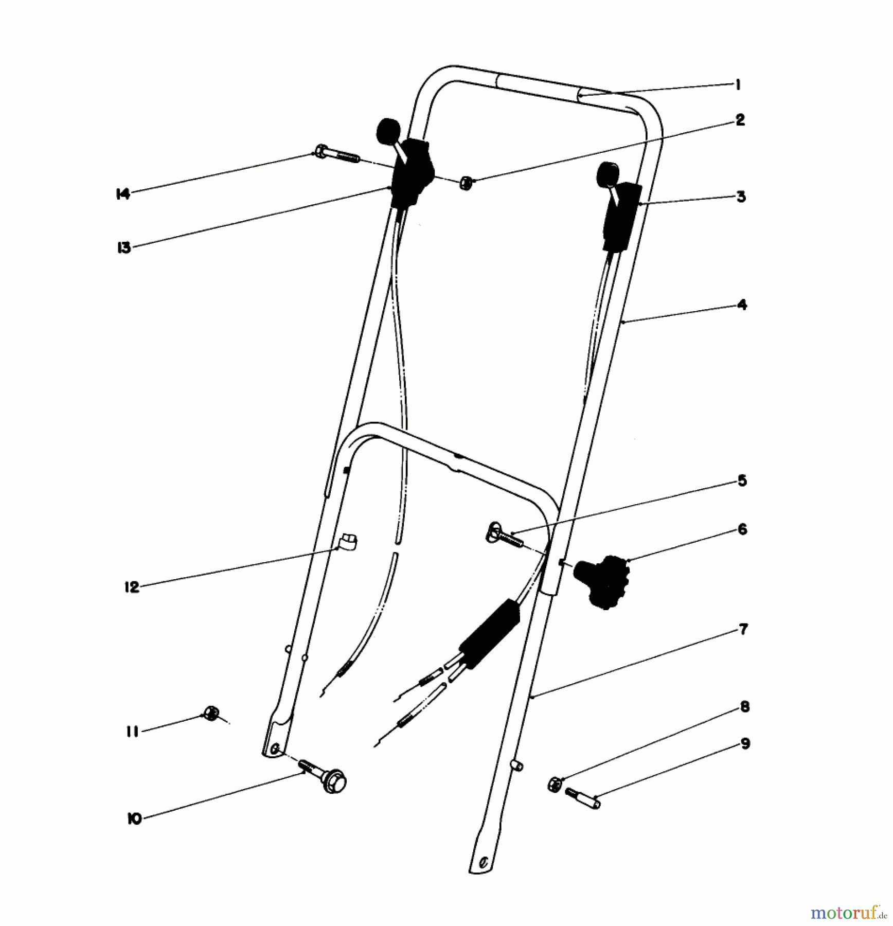  Toro Neu Mowers, Walk-Behind Seite 1 16297 - Toro Lawnmower, 1982 (2000001-2999999) HANDLE ASSEMBLY MODEL 16297