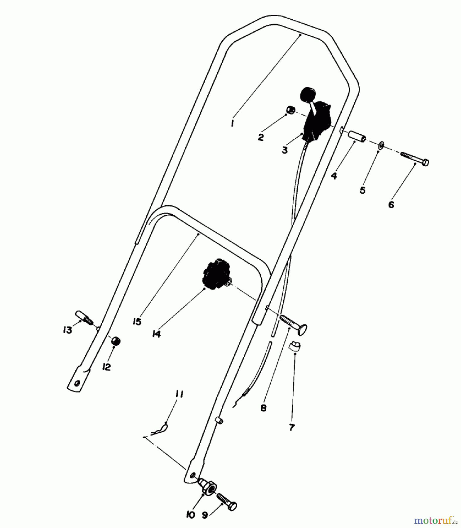  Toro Neu Mowers, Walk-Behind Seite 1 16165 - Toro Lawnmower, 1983 (3000001-3999999) HANDLE ASSEMBLY