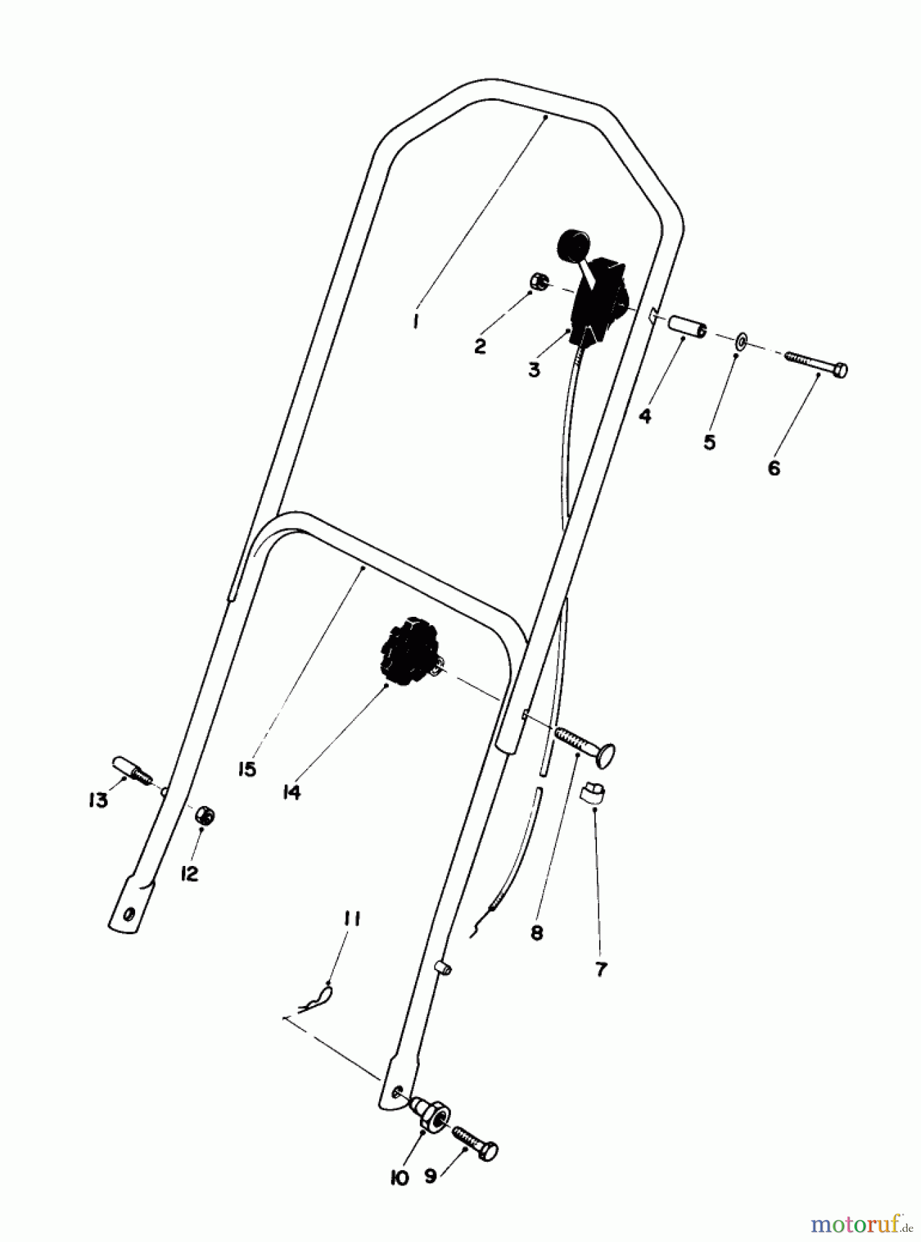  Toro Neu Mowers, Walk-Behind Seite 1 16165C - Toro Lawnmower, 1985 (5000001-5999999) HANDLE ASSEMBLY