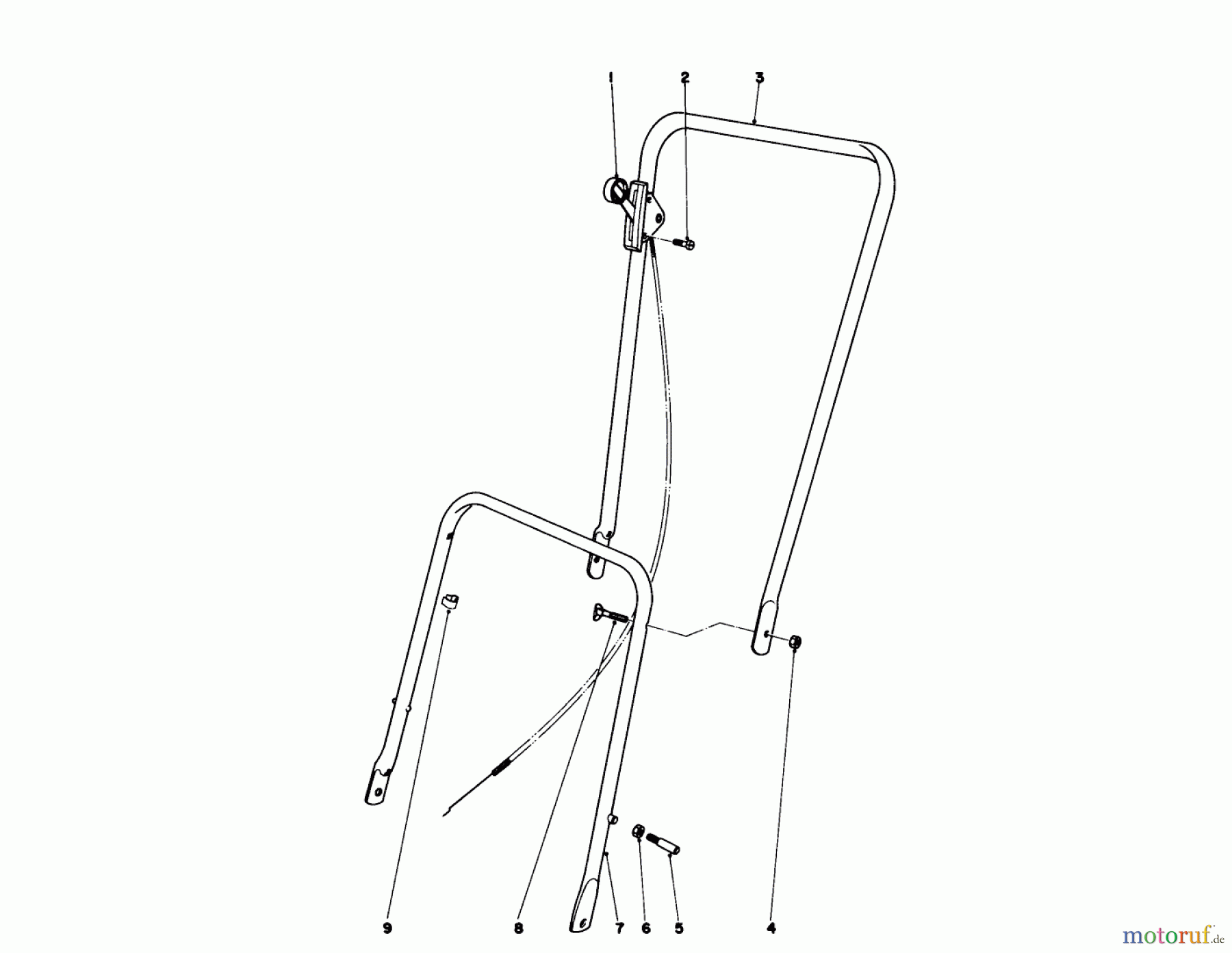  Toro Neu Mowers, Walk-Behind Seite 1 16169 - Toro Lawnmower, 1975 (5000001-5999999) HANDLE ASSEMBLY