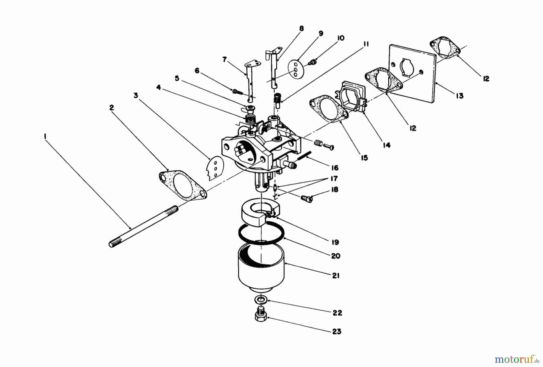  Toro Neu Mowers, Walk-Behind Seite 1 16202C - Toro Lawnmower, 1986 (6000001-6999999) CARBURETOR ASSEMBLY