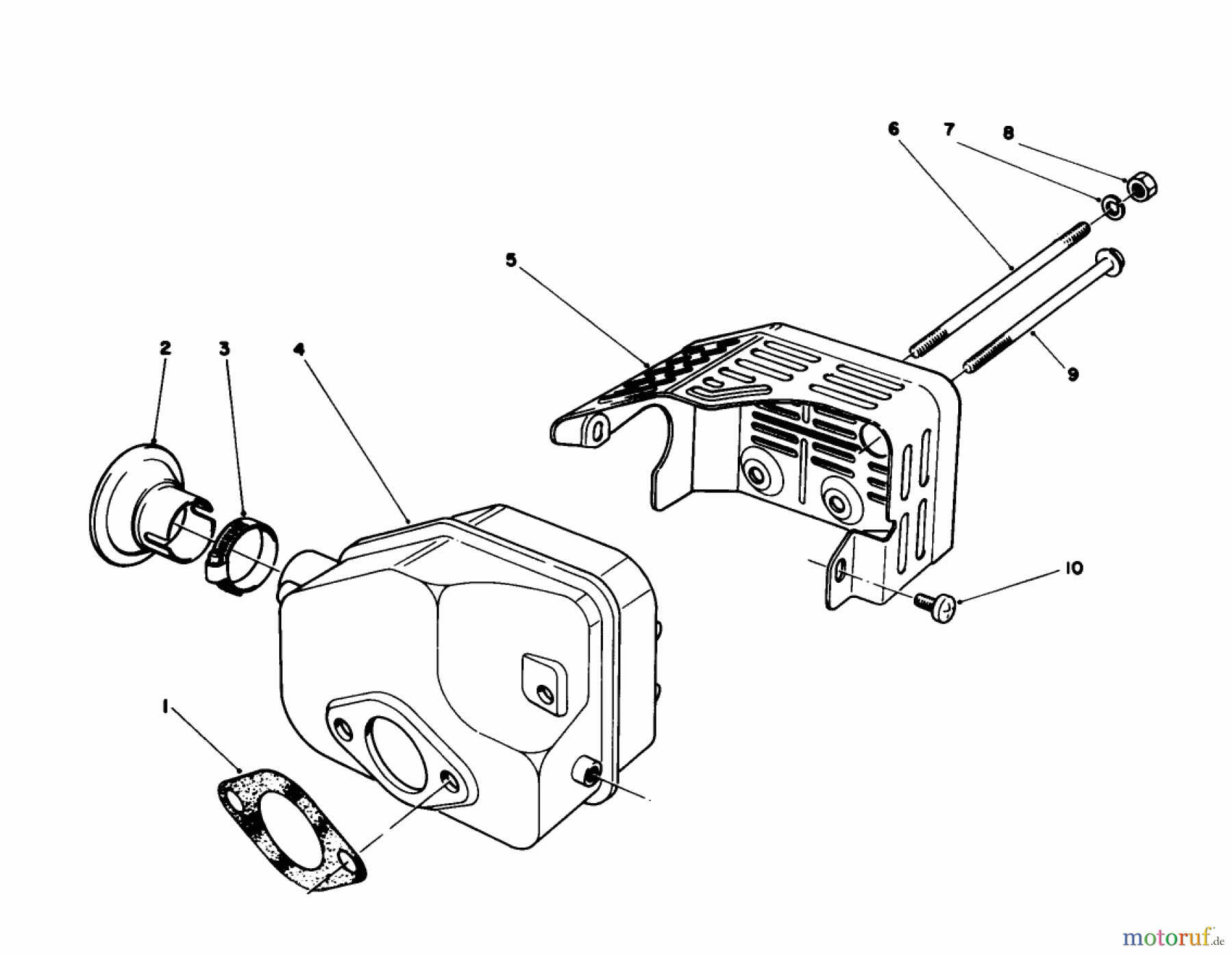  Toro Neu Mowers, Walk-Behind Seite 1 16202C - Toro Lawnmower, 1988 (8000001-8999999) MUFFLER ASSEMBLY (MODEL NO. 47PH7)