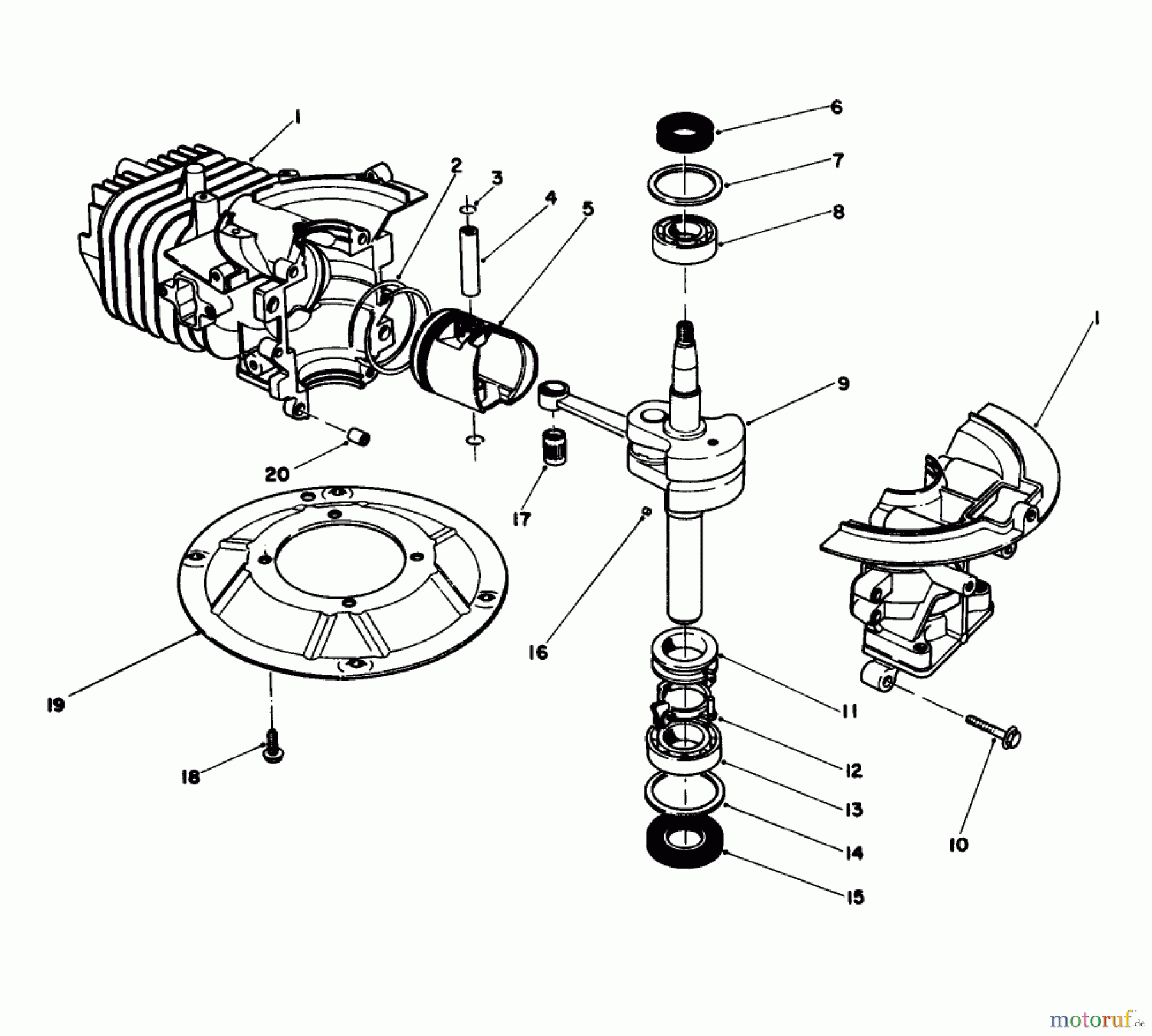  Toro Neu Mowers, Walk-Behind Seite 1 16212 - Toro Lawnmower, 1990 (0000001-0999999) CRANKSHAFT ASSEMBLY (MODEL NO. 47PK9)