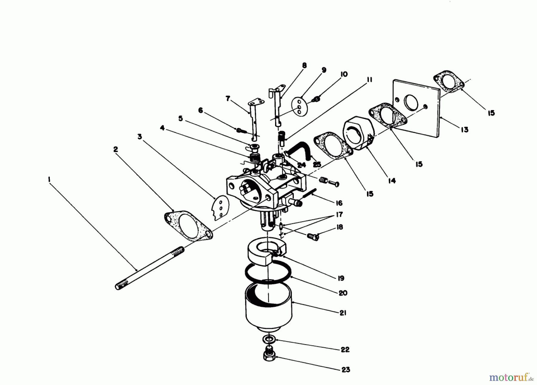  Toro Neu Mowers, Walk-Behind Seite 1 16212B - Toro Lawnmower, 1992 (2000001-2999999) CARBURETOR ASSEMBLY (MODEL NO. 47PM1-1)