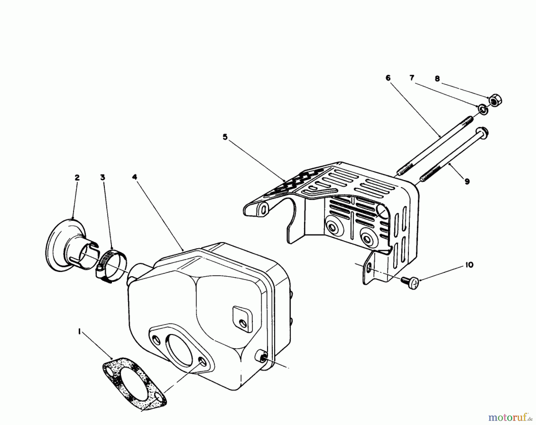  Toro Neu Mowers, Walk-Behind Seite 1 16212B - Toro Lawnmower, 1992 (2000001-2999999) MUFFLER ASSEMBLY (MODEL NO. 47PM1-1)