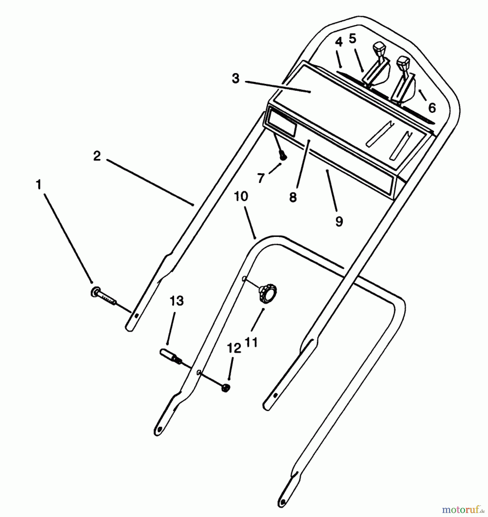  Toro Neu Mowers, Walk-Behind Seite 1 16212B - Toro Lawnmower, 1993 (39000001-39999999) HANDLE ASSEMBLY