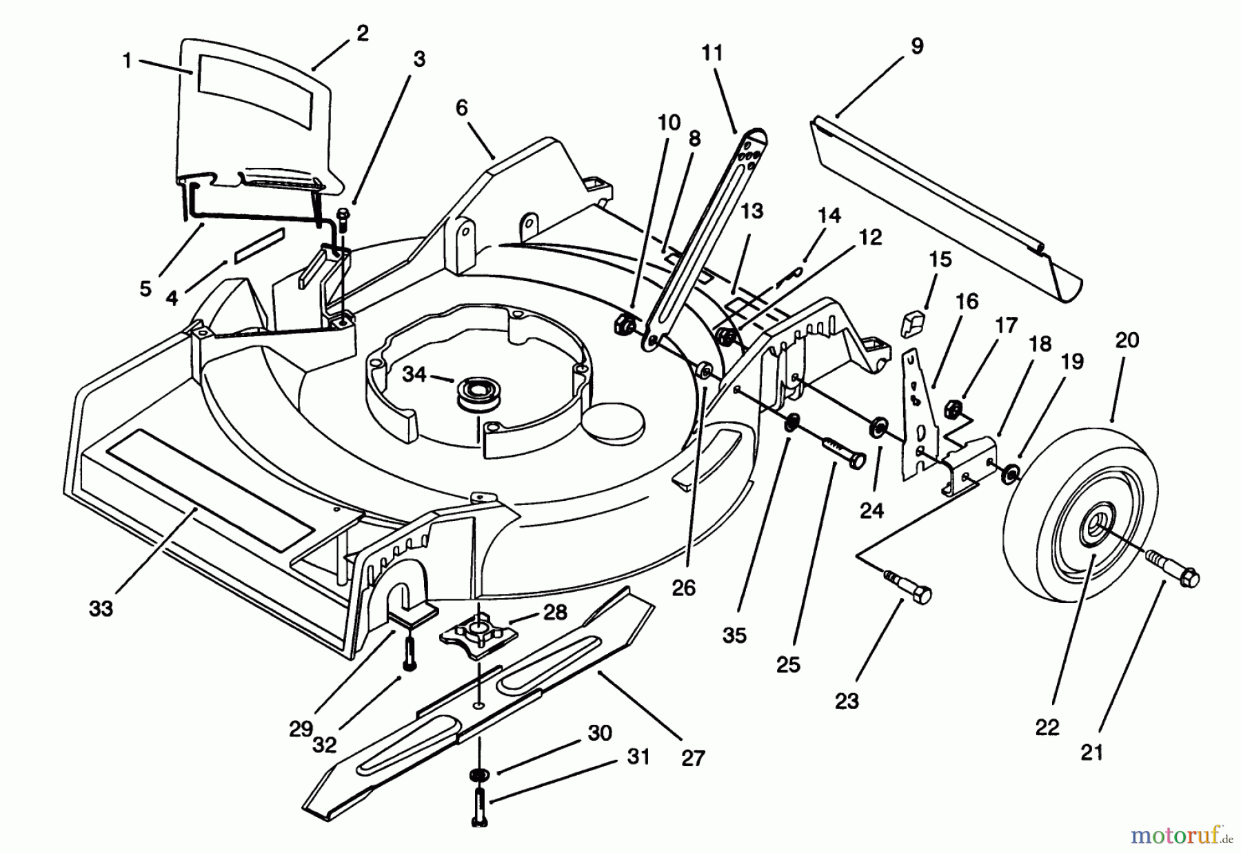  Toro Neu Mowers, Walk-Behind Seite 1 16212B - Toro Lawnmower, 1993 (39000001-39999999) HOUSING ASSEMBLY