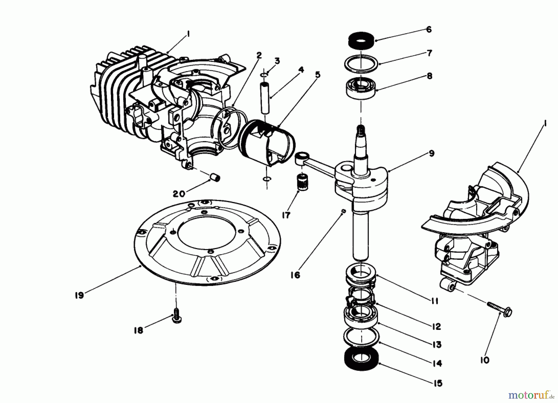  Toro Neu Mowers, Walk-Behind Seite 1 16212C - Toro Lawnmower, 1987 (7000001-7999999) CRANKSHAFT ASSEMBLY (MODEL NO. 47PG6)