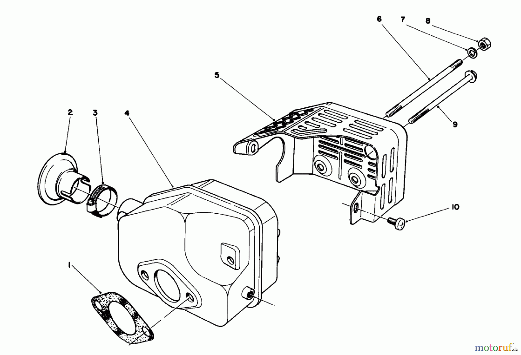  Toro Neu Mowers, Walk-Behind Seite 1 16212C - Toro Lawnmower, 1987 (7000001-7999999) MUFFLER ASSEMBLY (MODEL NO. 47PG6)