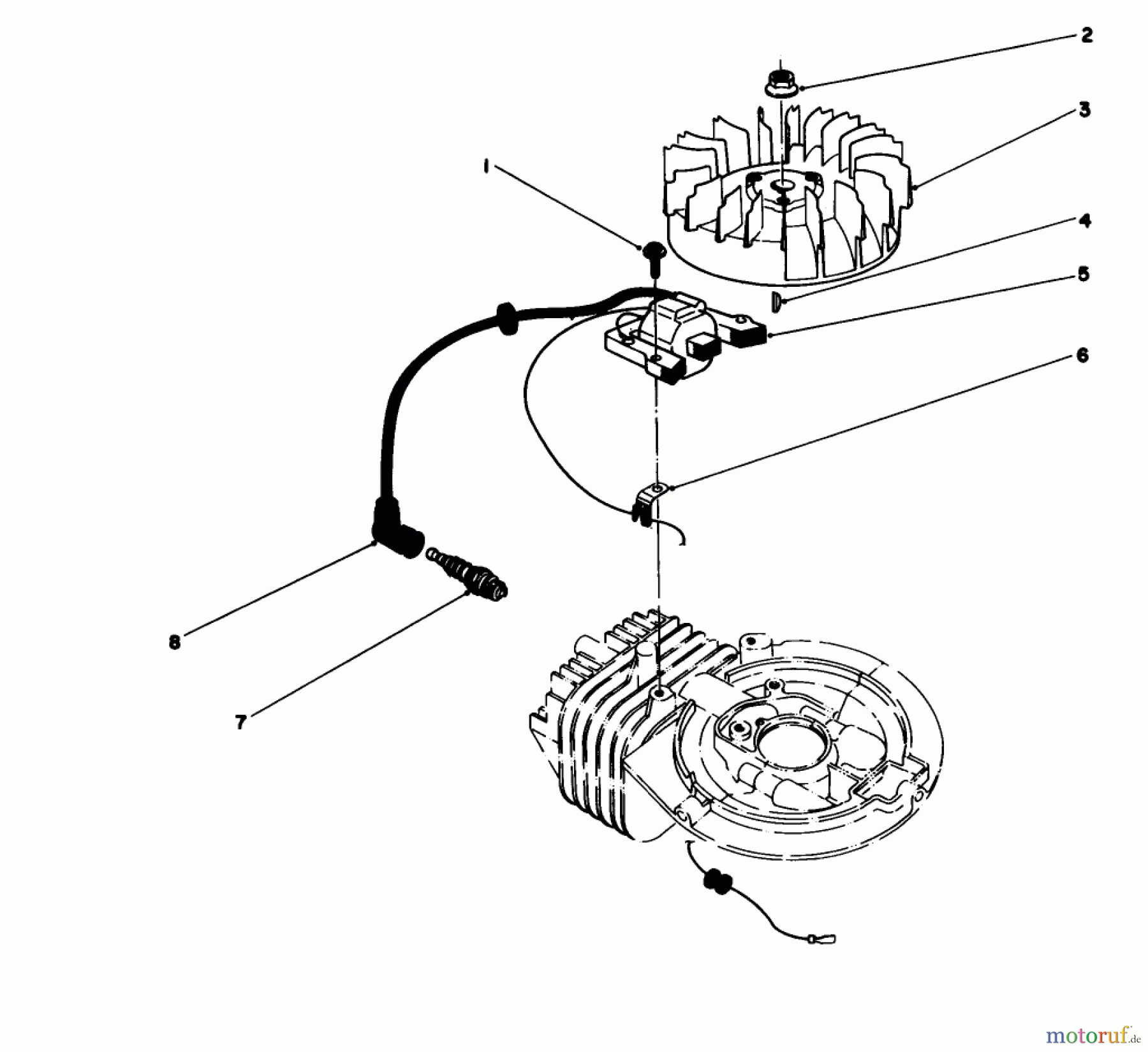  Toro Neu Mowers, Walk-Behind Seite 1 16212C - Toro Lawnmower, 1988 (8000001-8999999) IGNITION ASSEMBLY (MODEL NO. 47PH-7)