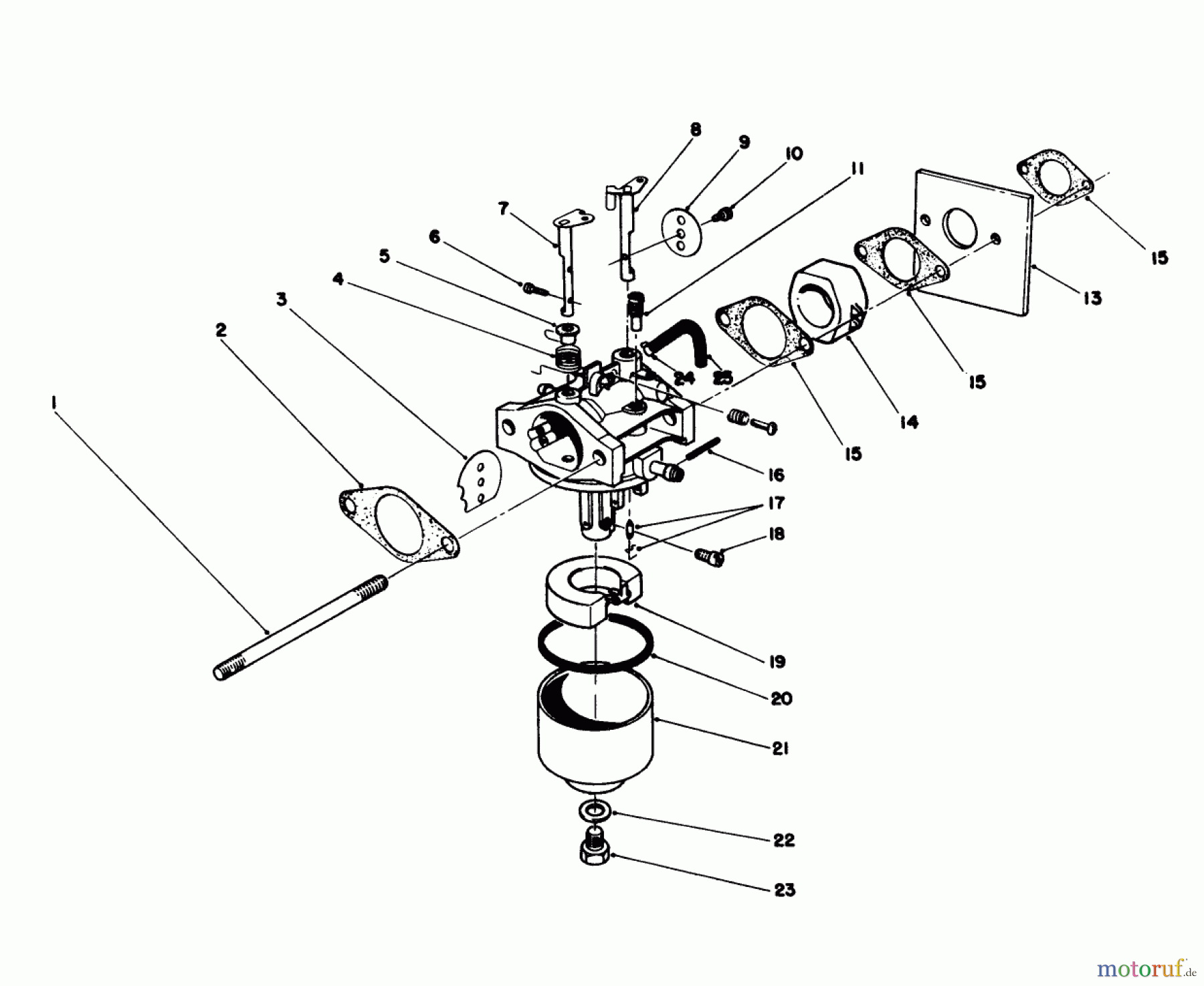  Toro Neu Mowers, Walk-Behind Seite 1 16212C - Toro Lawnmower, 1989 (9000001-9999999) CARBURETOR ASSEMBLY (MODEL NO. 47PJ8)