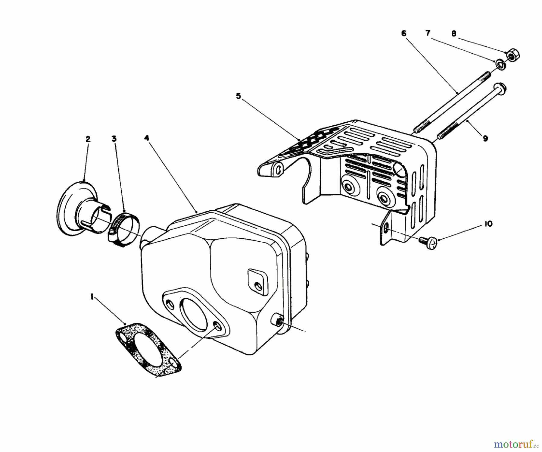  Toro Neu Mowers, Walk-Behind Seite 1 16212CG - Toro Lawnmower, 1989 (9000001-9999999) MUFFLER ASSEMBLY (MODEL NO. 47PJ8)