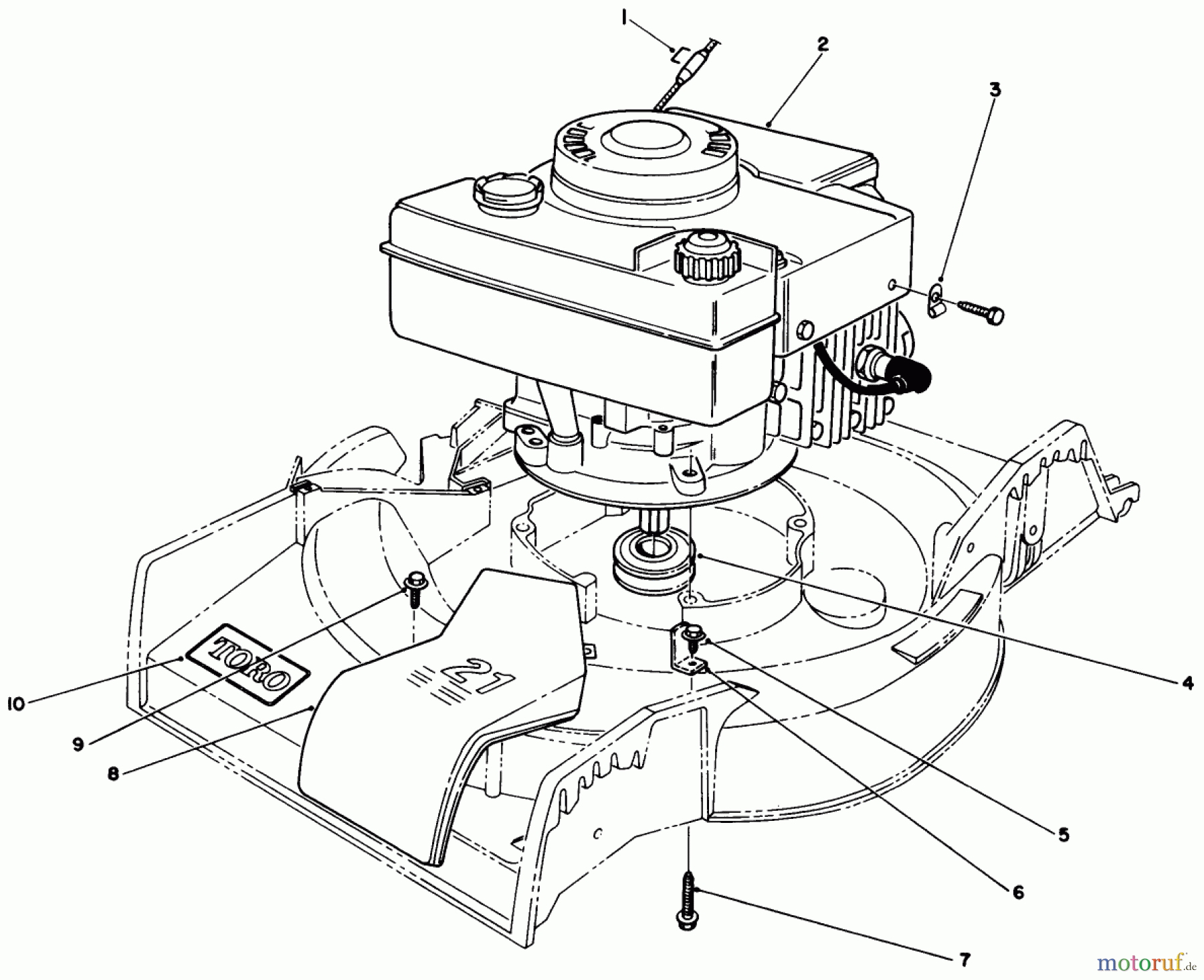  Toro Neu Mowers, Walk-Behind Seite 1 16212W - Toro Lawnmower, 1990 (0000001-0999999) ENGINE ASSEMBLY