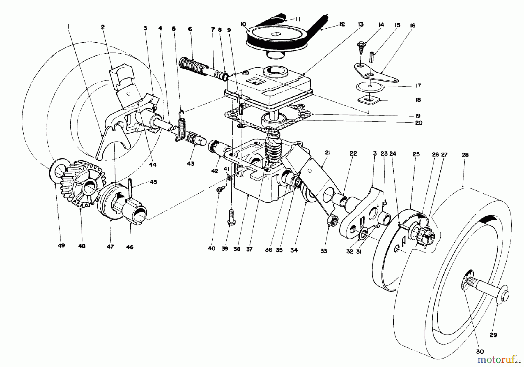  Toro Neu Mowers, Walk-Behind Seite 1 16297 - Toro Lawnmower, 1983 (3000001-3999999) GEAR CASE ASSEMBLY