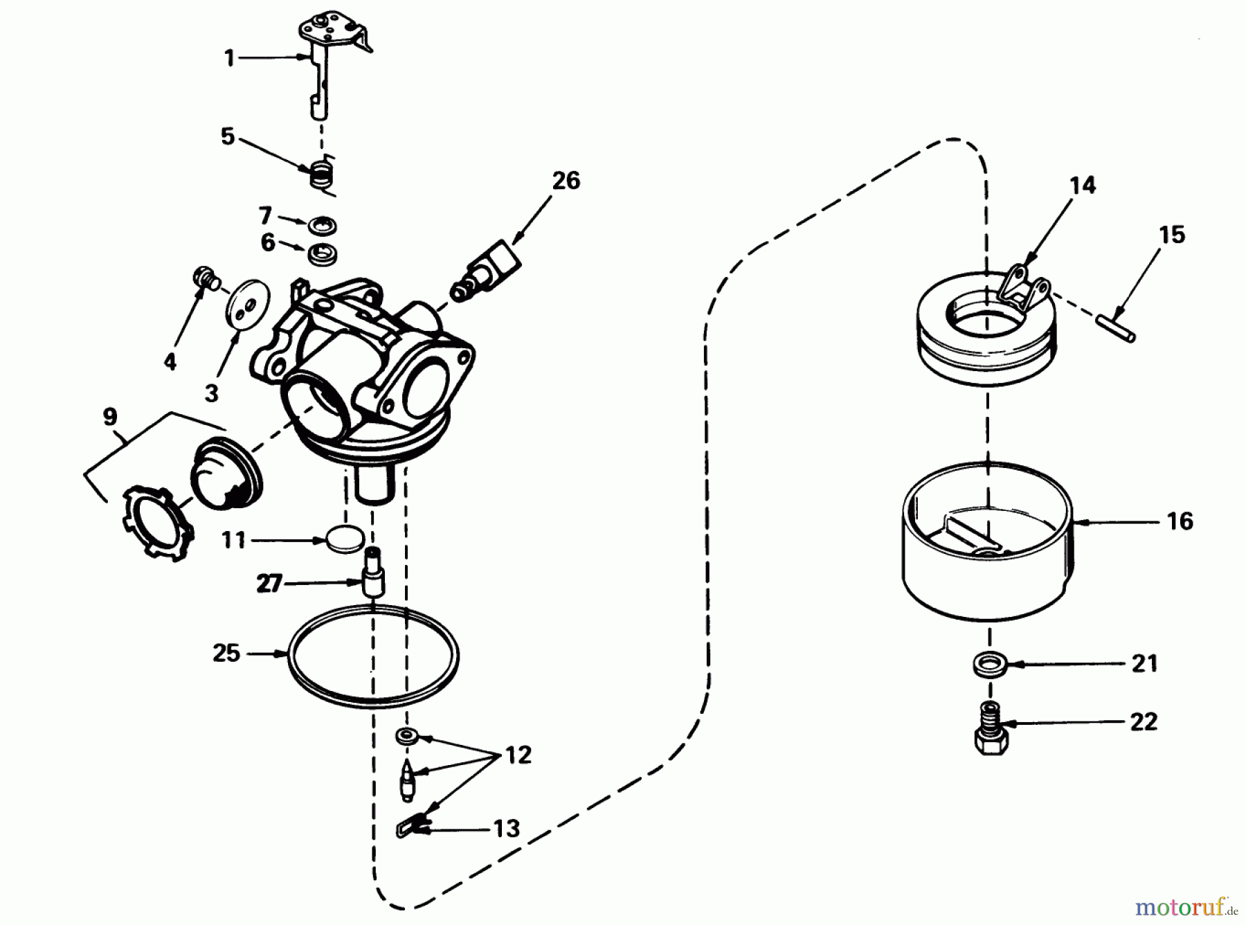  Toro Neu Mowers, Walk-Behind Seite 1 16299 - Toro Lawnmower, 1984 (4000001-4999999) CARBURETOR NO. 632050A