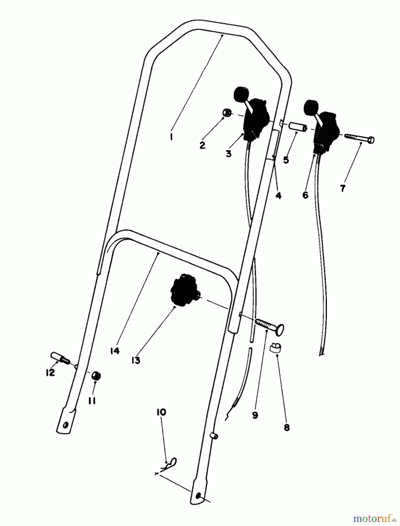  Toro Neu Mowers, Walk-Behind Seite 1 16299 - Toro Lawnmower, 1984 (4000001-4999999) HANDLE ASSEMBLY