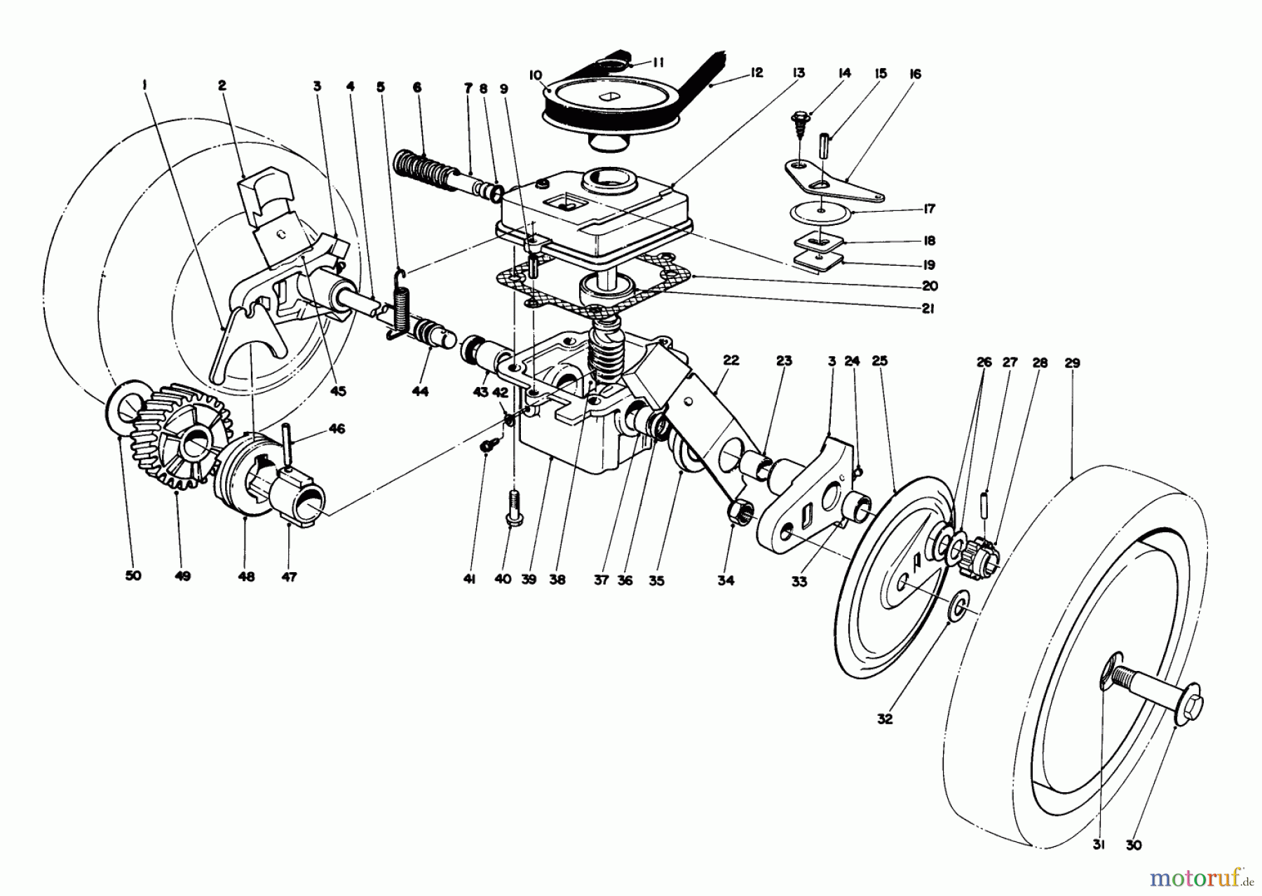  Toro Neu Mowers, Walk-Behind Seite 1 16299C - Toro Lawnmower, 1986 (6000001-6999999) GEAR CASE ASSEMBLY