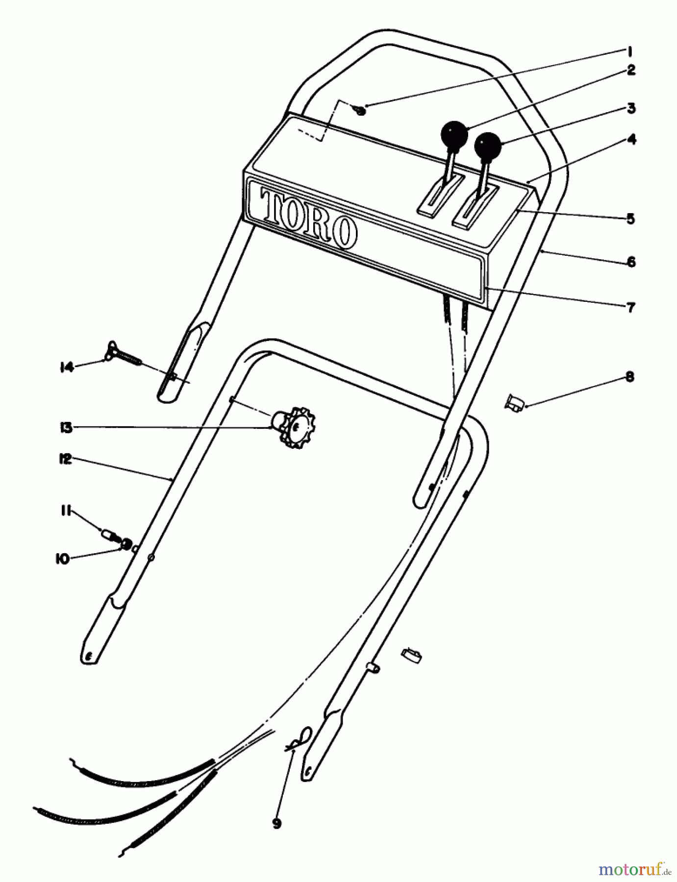  Toro Neu Mowers, Walk-Behind Seite 1 16299C - Toro Lawnmower, 1987 (7000001-7999999) HANDLE ASSEMBLY