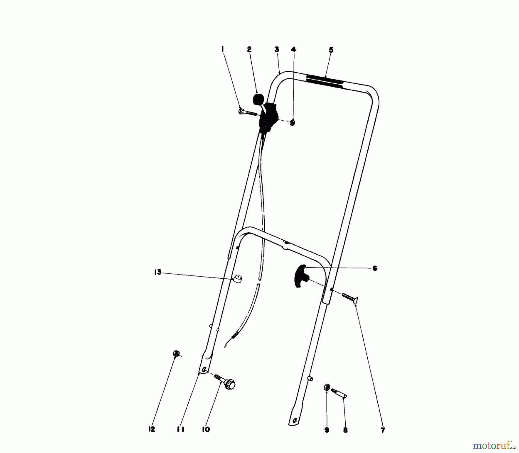  Toro Neu Mowers, Walk-Behind Seite 1 16310 - Toro Lawnmower, 1981 (1000001-1999999) HANDLE ASSEMBLY