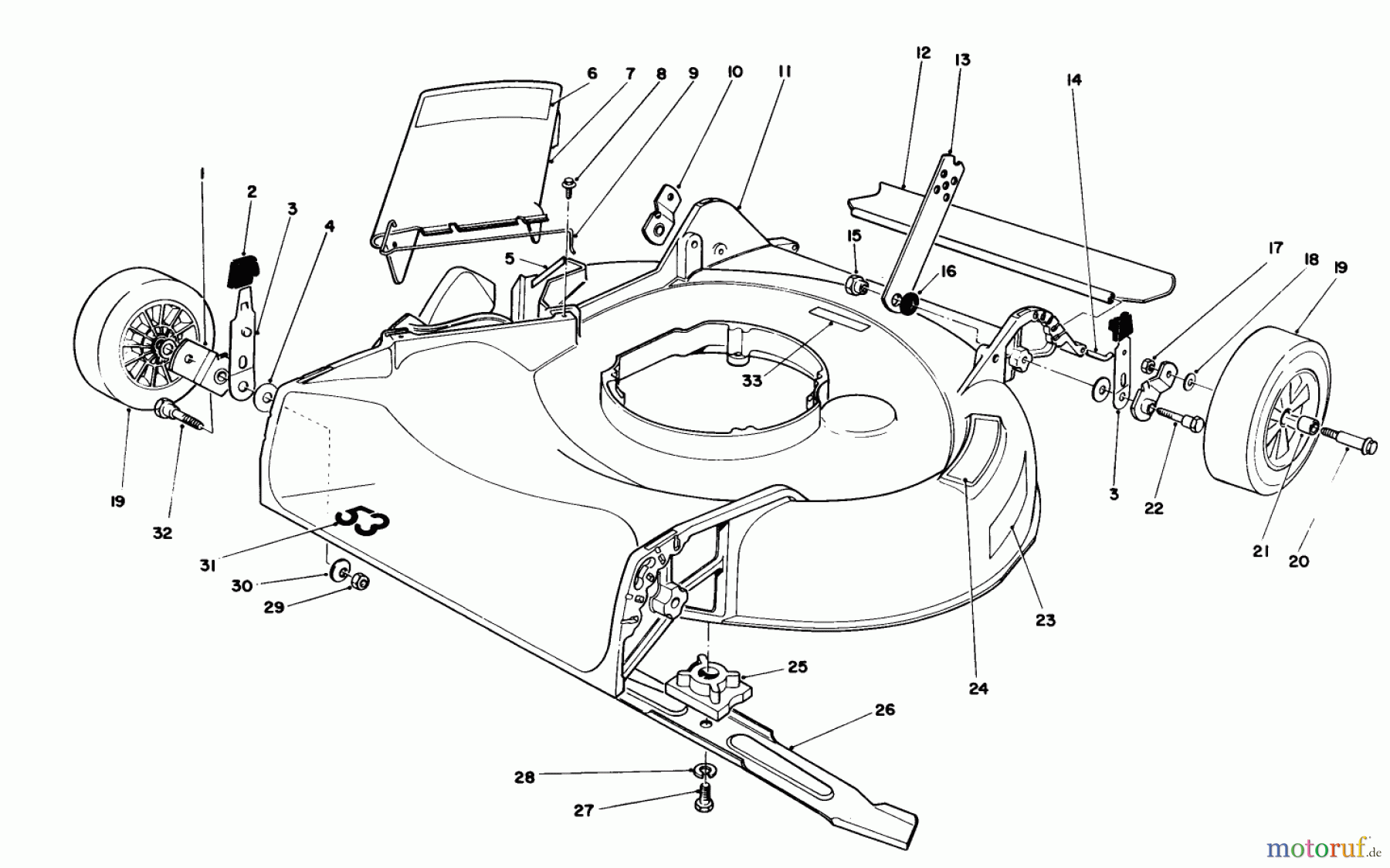  Toro Neu Mowers, Walk-Behind Seite 1 16340C - Toro Lawnmower, 1987 (7000001-7999999) HOUSING ASSEMBLY