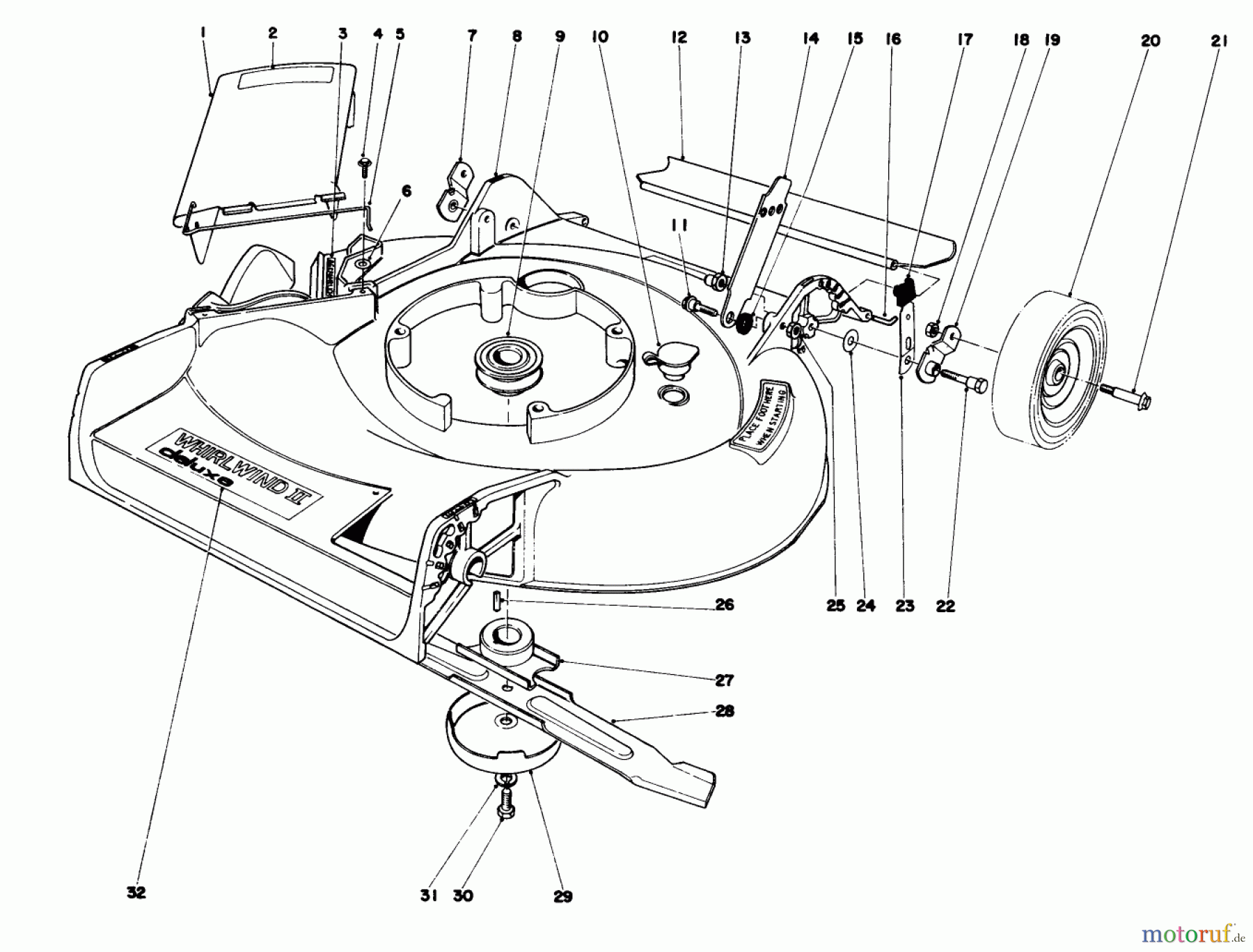  Toro Neu Mowers, Walk-Behind Seite 1 16380 - Toro Whirlwind II Lawnmower, 1980 (0000001-0999999) HOUSING ASSEMBLY